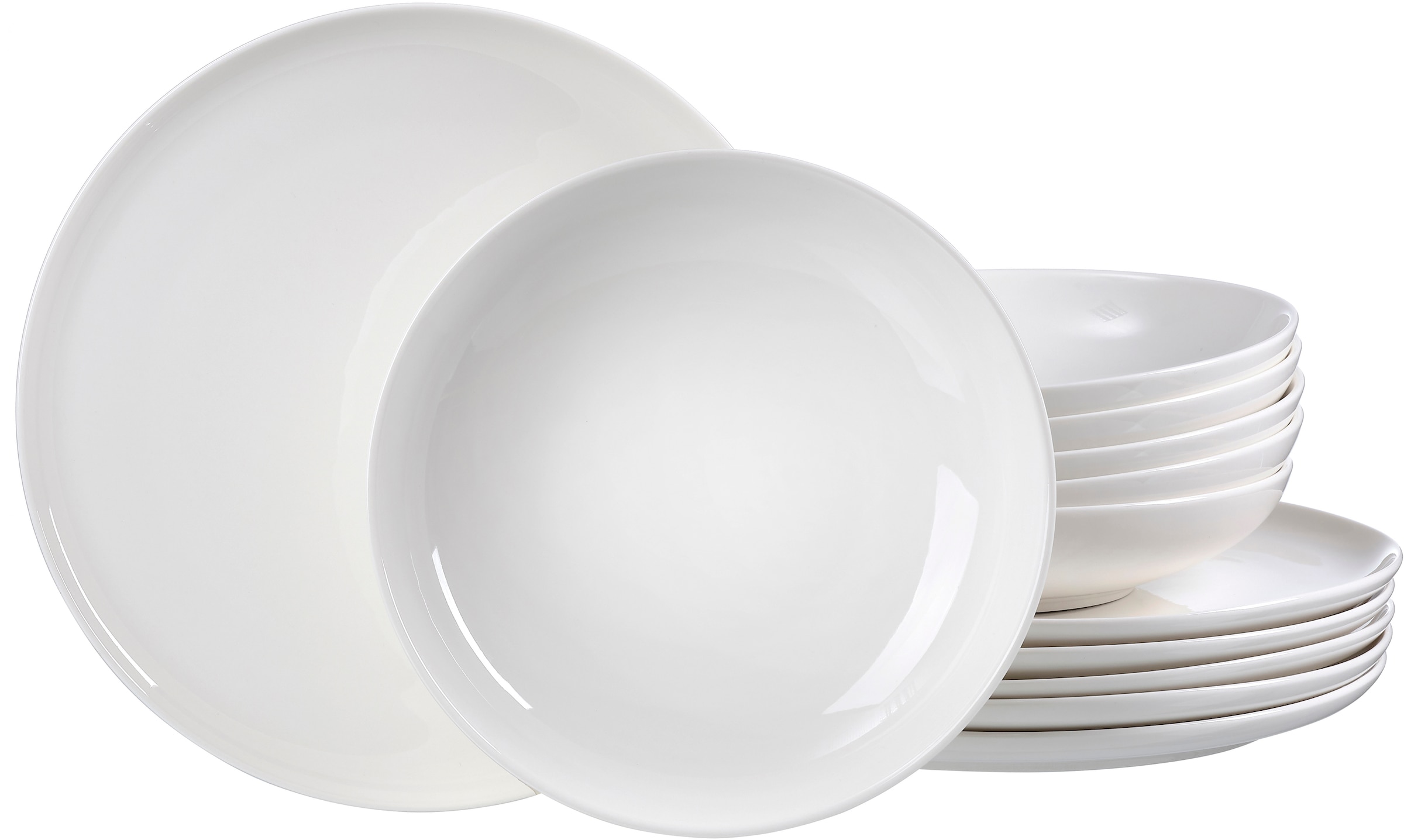 Image of Ritzenhoff & Breker Tafelservice "Geschirr-Set Skagen" Teller Set, Speiseteller u. Suppenteller, 12 Teile, für 6 Personen
