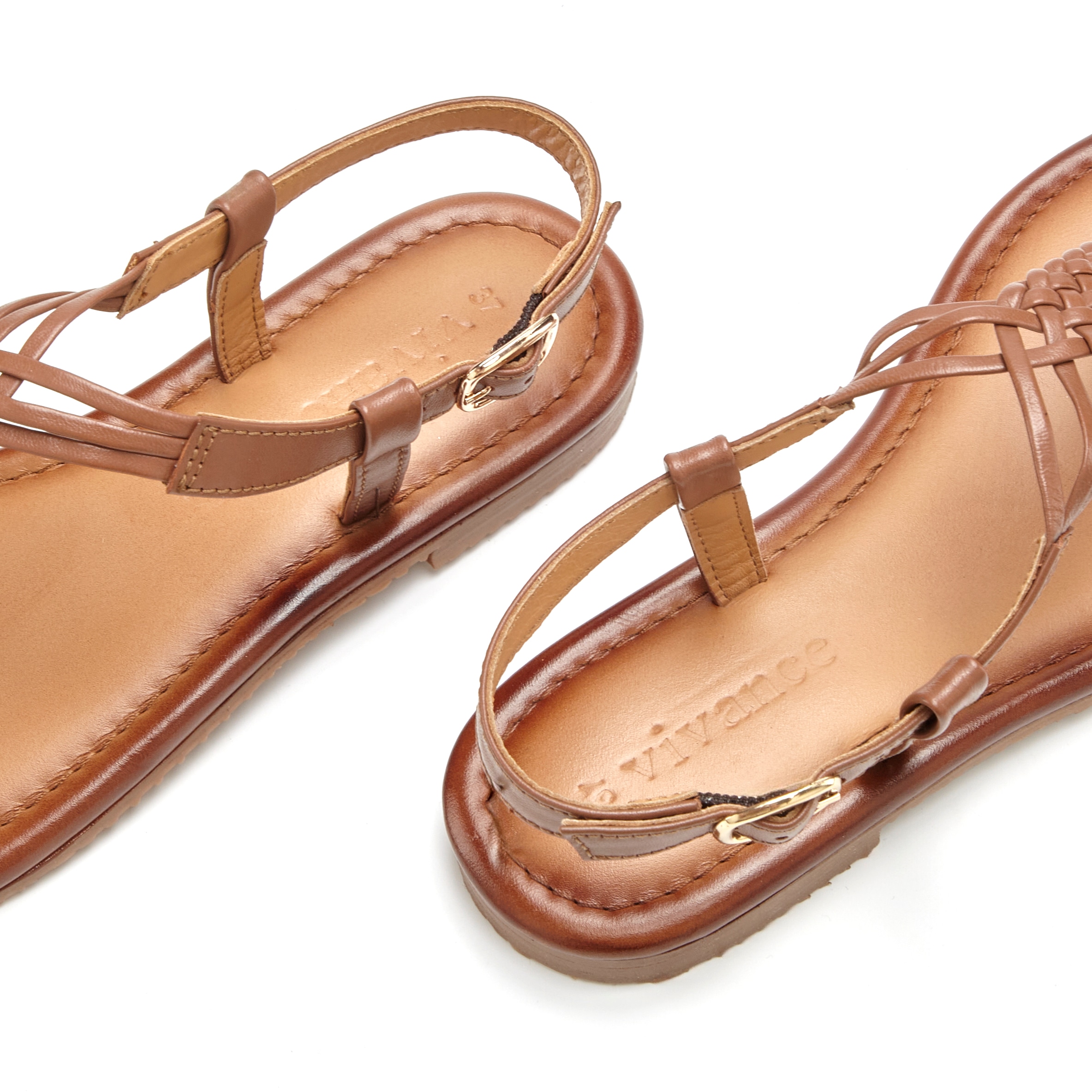 Vivance Zehentrenner  Sandalette, Sommerschuh,Sandale aus Leder mit Flecht-Optik