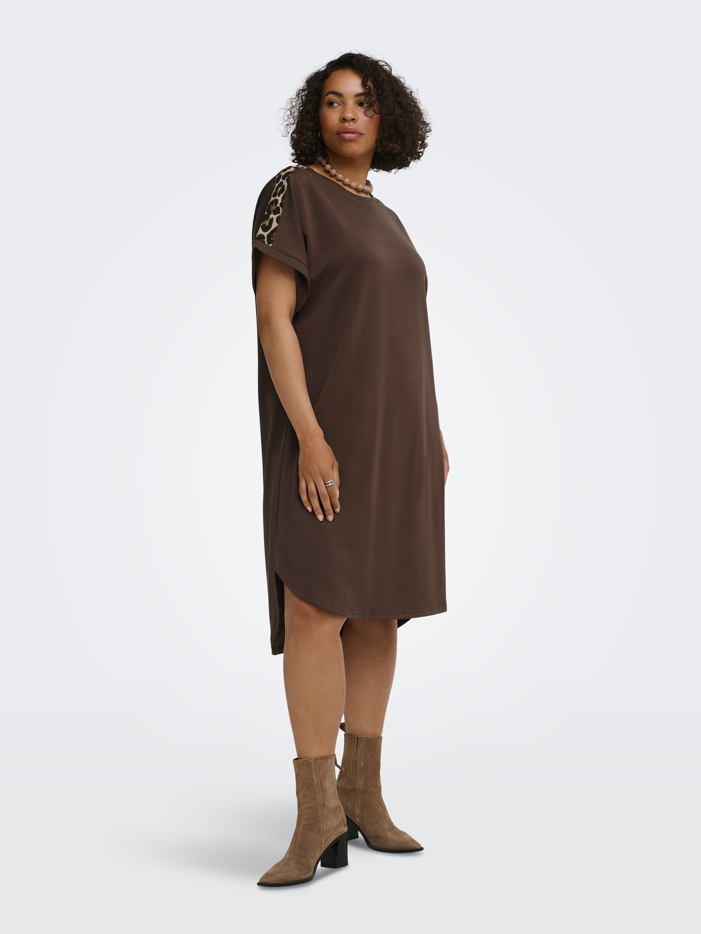 ONLY CARMAKOMA Midikleid »CARLISE S/S O-NECK DRESS JRS«