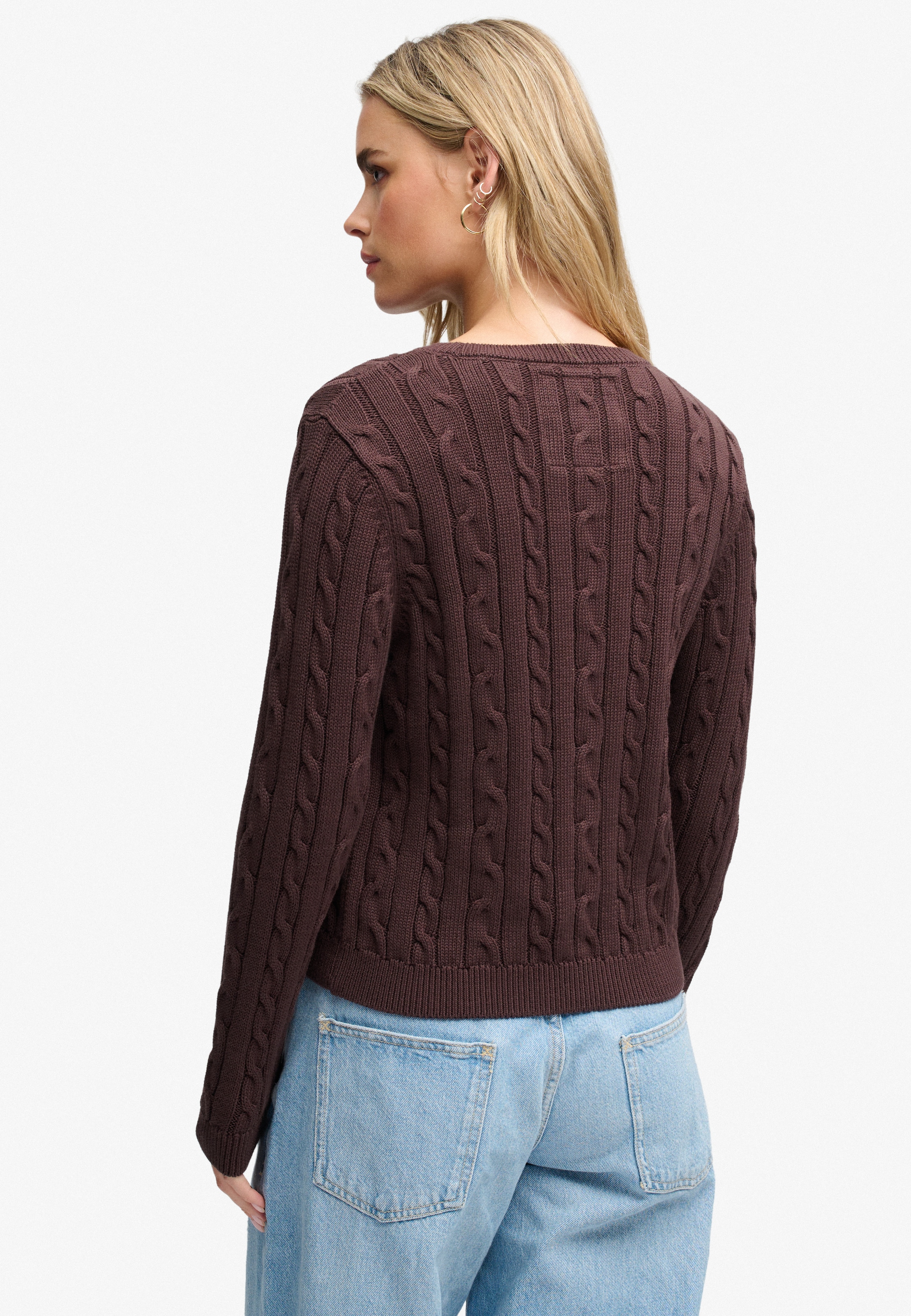 Superdry Strickpullover »ESSENTIALS SD&CO CABLE JUMPER« Kunstfaser, relaxed fit