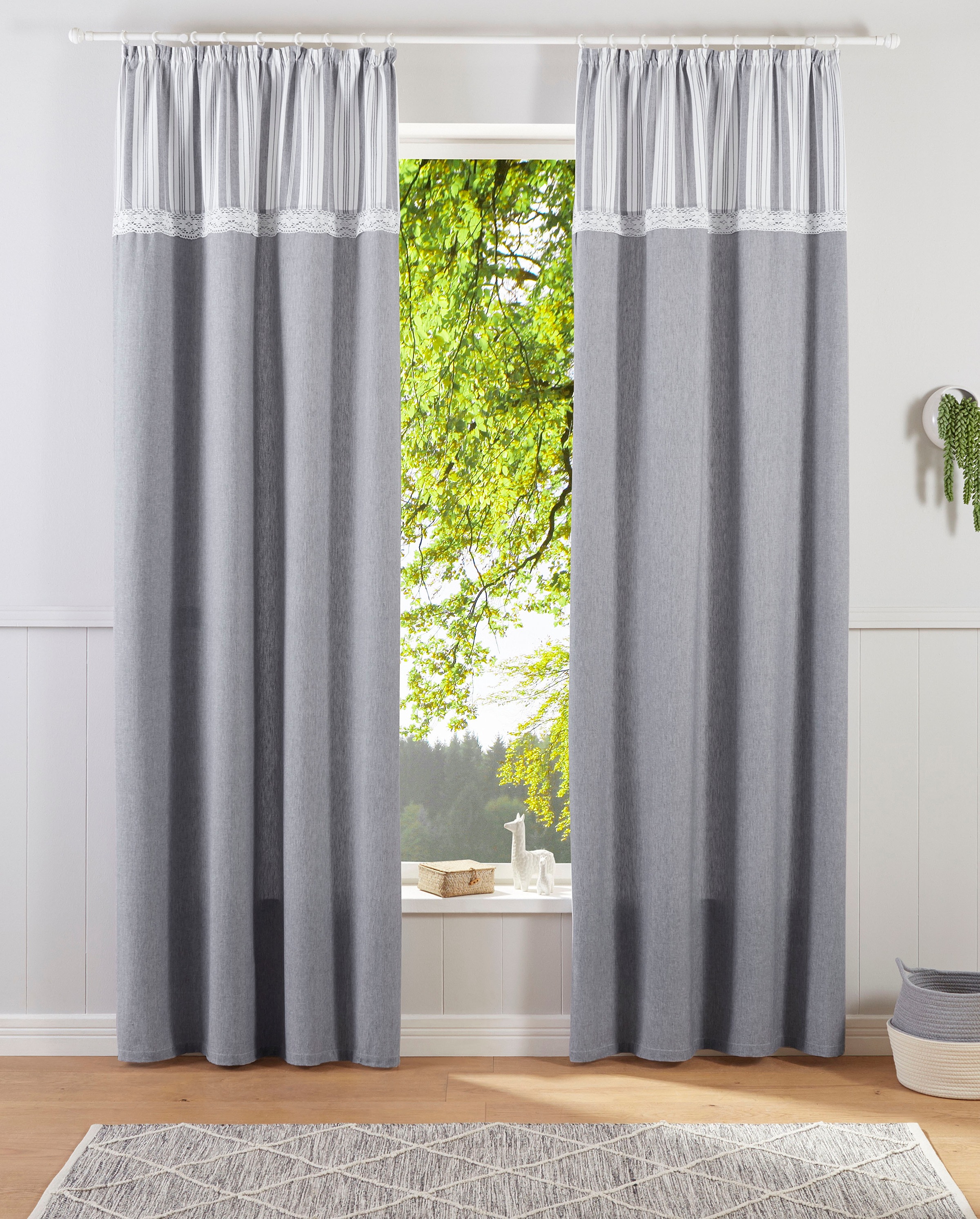 Image of Home affaire Gardine »Sibo«, (1 St.), blickdicht, mit Spitze, gewebt bei Ackermann Versand Schweiz