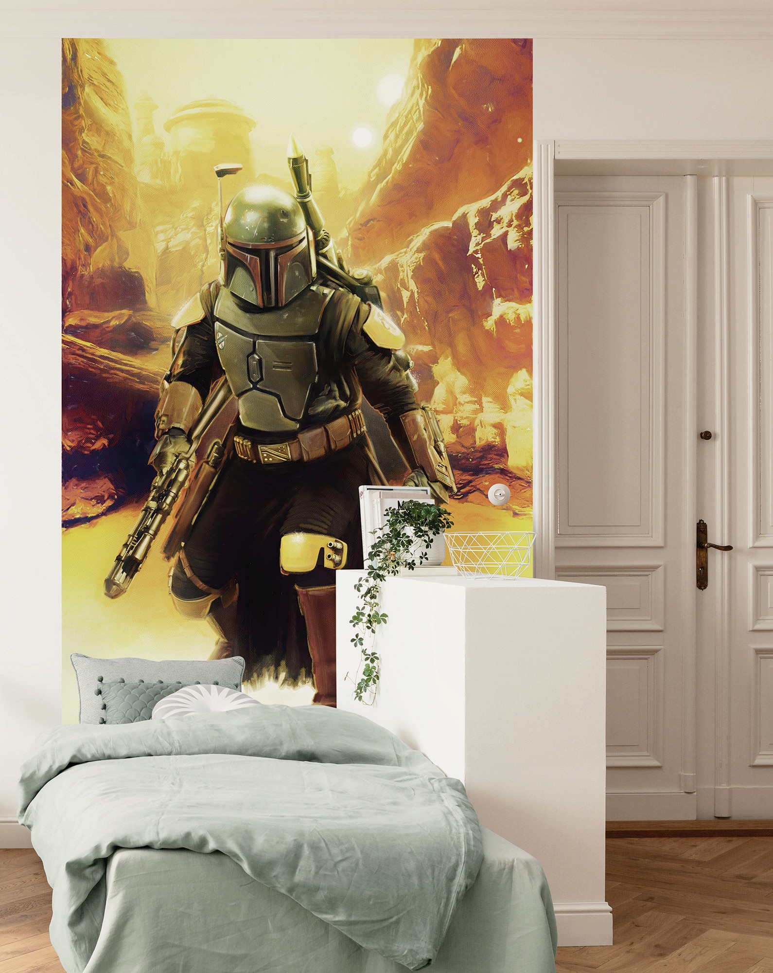 Image of Komar Kindertapete "Star Wars Boba Fett Sneaking Up" bedruckt glatt