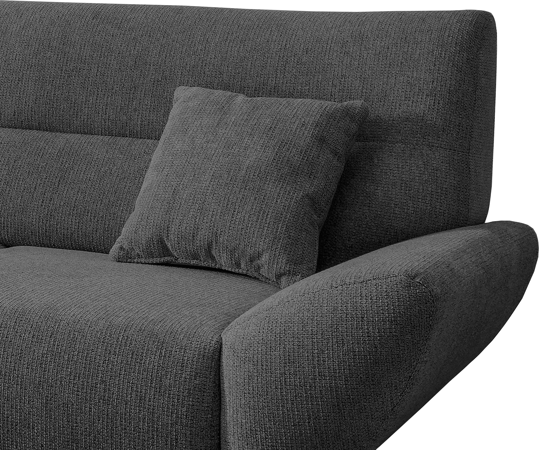 INOSIGN Ecksofa »Drago, elegant und zeitlos, komfortabel, Holzfuss, L-Form«, frei im Raum stellbar, inkl. 2 Zierkissen