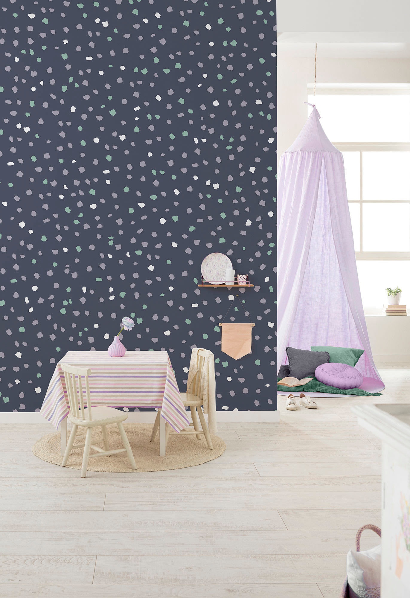 Komar Papier peint intissé »Digitaldruck Vlies -  Dotty Dance - Grösse 200 x 250 cm« imprimé Wohnzimmer, Schlafzimmer