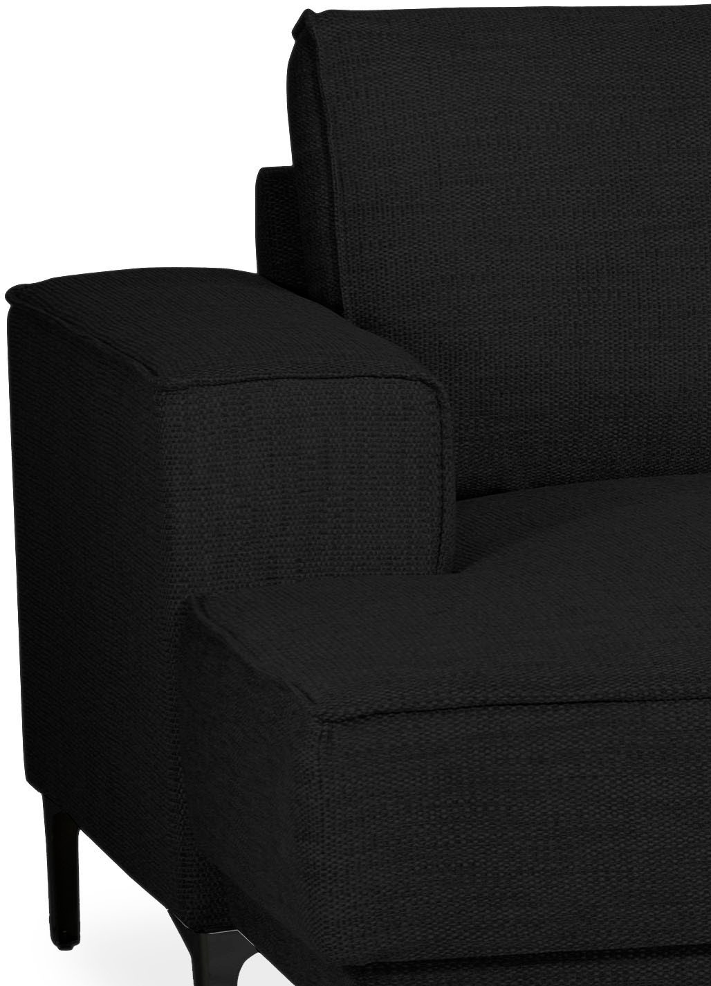 Places of Style Wohnlandschaft »XXL Sofa Oland, Struktur, Flachgewebe, Luxus-Microfaser, Boucle«, U-Form, 345 cm, Wellenunterfederung, Skandi-Design, Metallfüsse