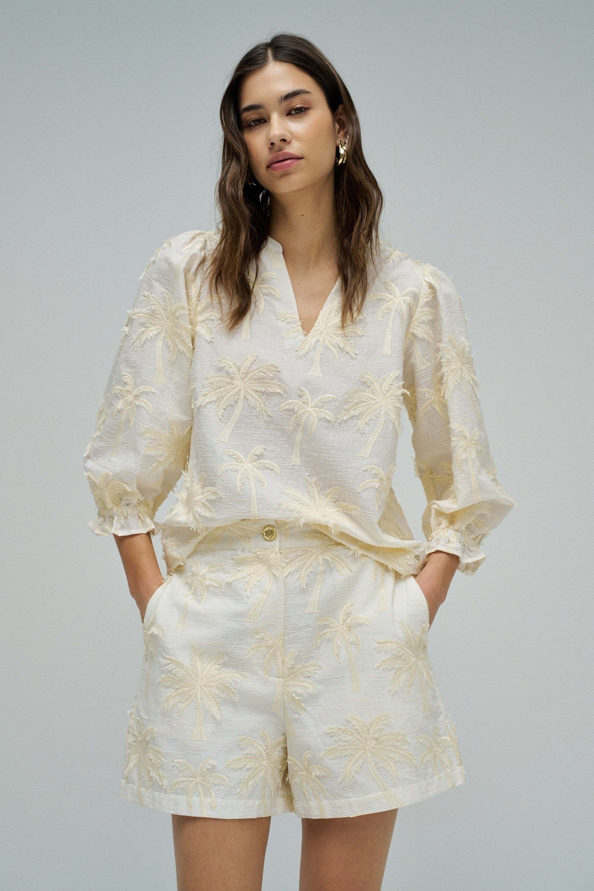 Salsa Blouse à manches longues »Salsa Jeans Langarmbluse Blouse Textured 3D Fabric Effect«