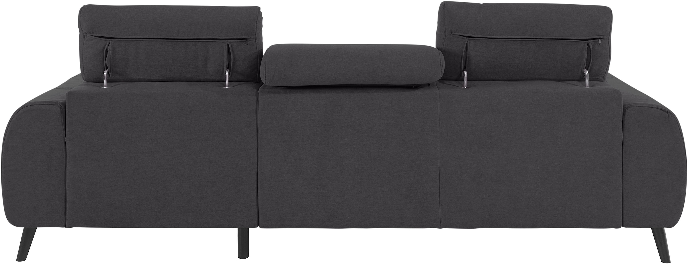COTTA Ecksofa »Mia L-Form mit 3 Zierkissen«, wahlweise mit Bettfunktion, Bettkasten, Beleuchtung & Wireless-Charger