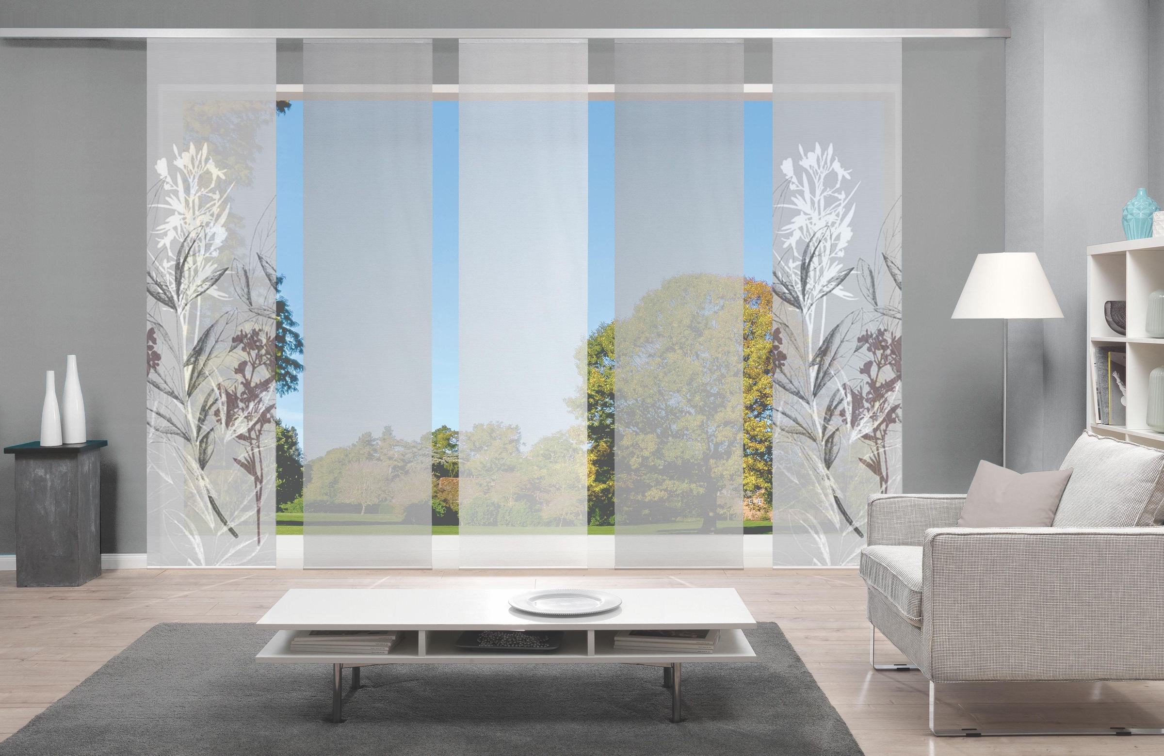 Image of Vision S Schiebegardine "5ER SET SEMORA" Paneelwagen 5 Stk. tlg. HxB: 260x60, Schiebevorhang 5er Set Digitaldruck