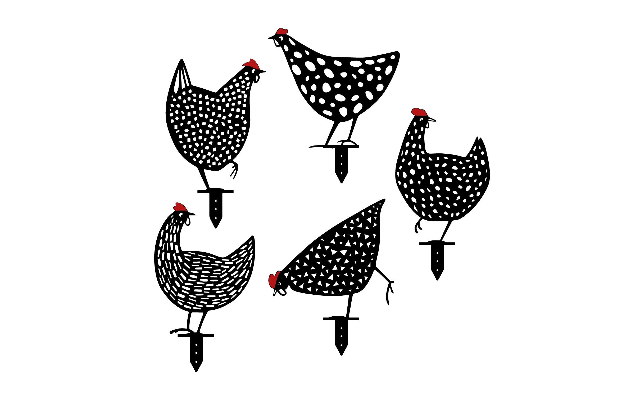 Image of Tierfigur "Wallxpert Huhn 30 cm 5er Set Schwarz"