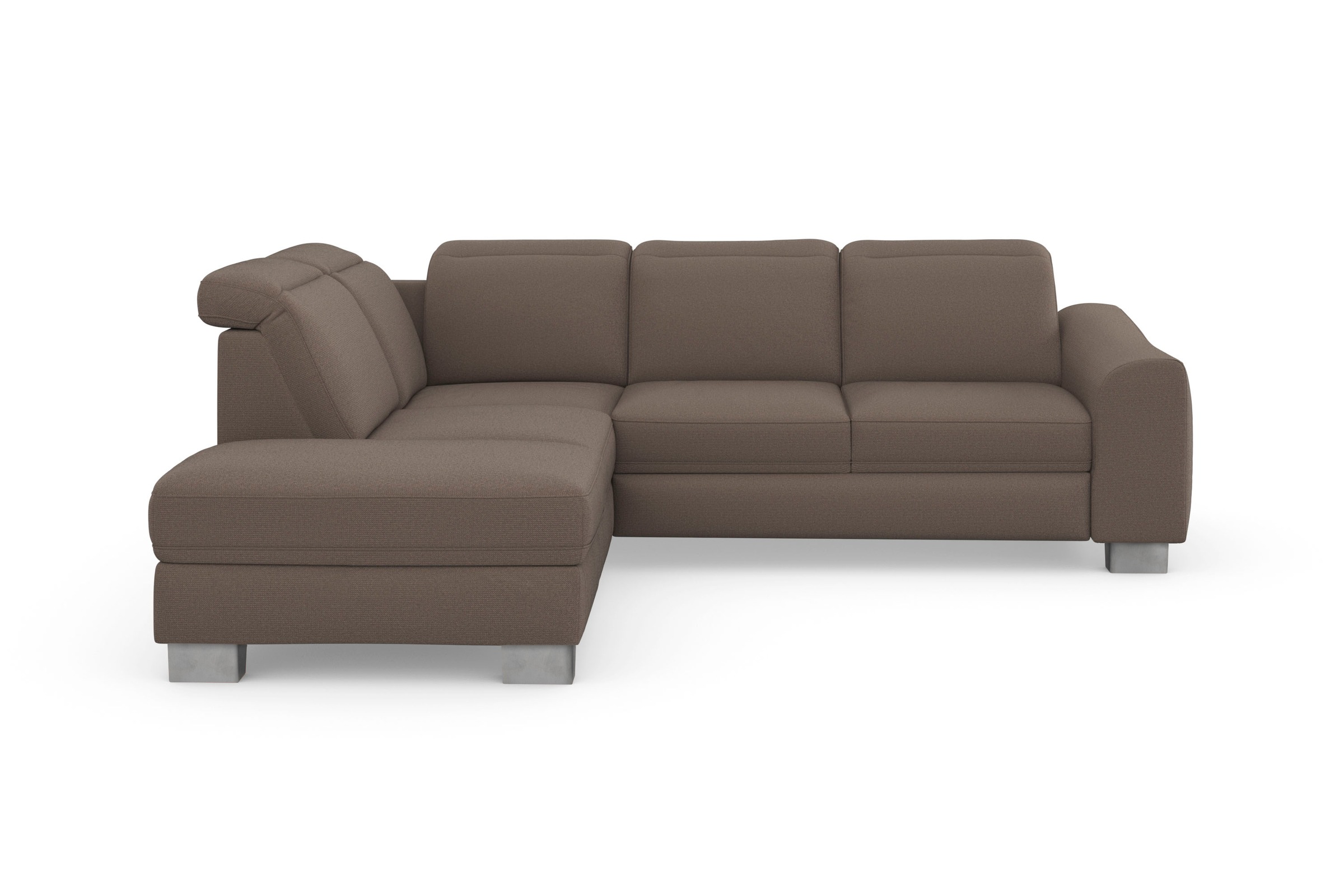 Image of sit&more Ecksofa »Durness«, mit Federkern und hochwertigen Edelstahlfüssen, wahlweise mit Kopfteilverstellung, Bettfunktion und Stauraum oder mit Bettfunktion und Bettkasten bei Ackermann Versand Schweiz