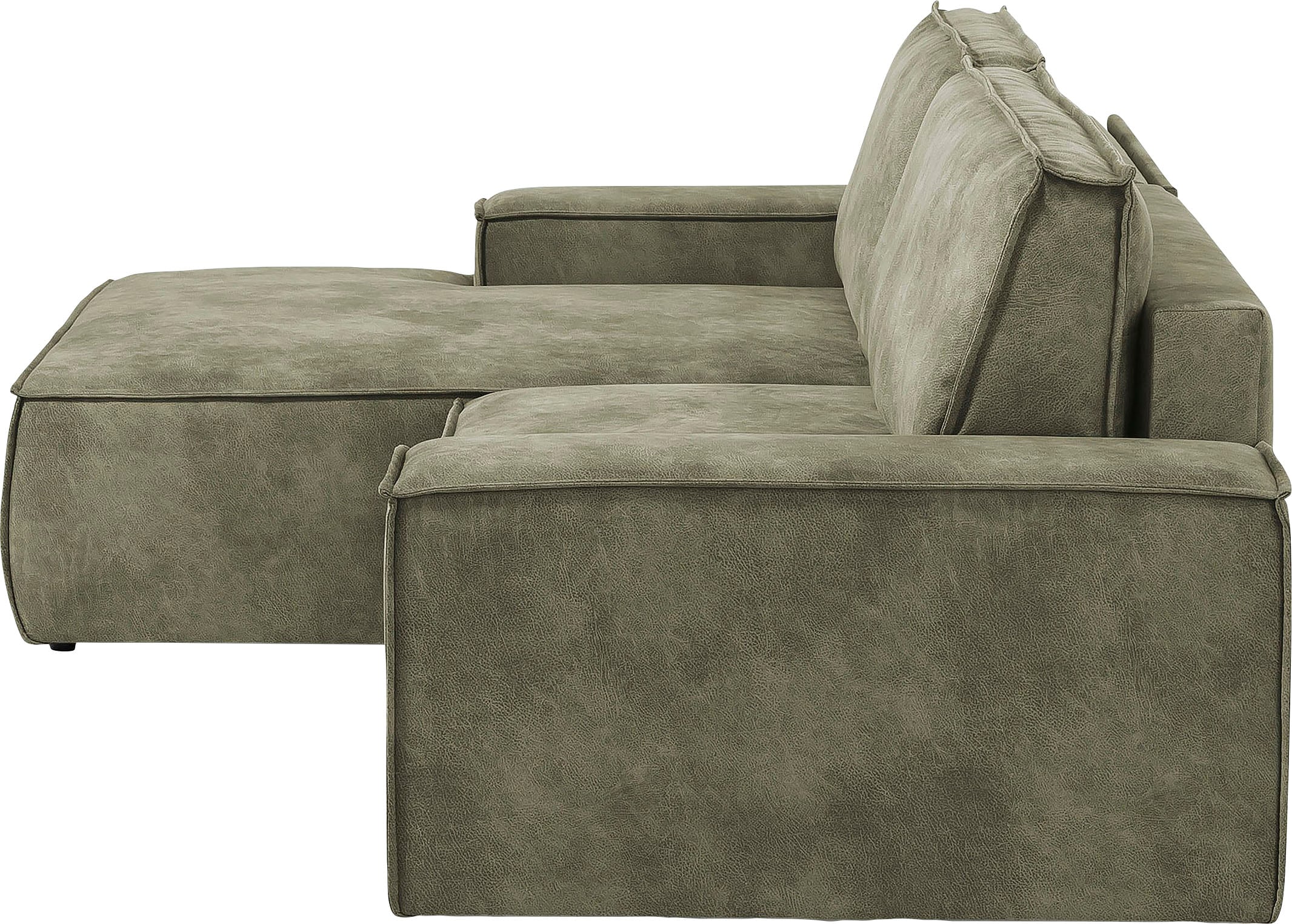 Home affaire Ecksofa SHERWOOD Schlafsofa 267 cm, L-Form, Schlaffunktion mit Bettkasten (210x136 cm), Cord, Vintage, Samtvelours