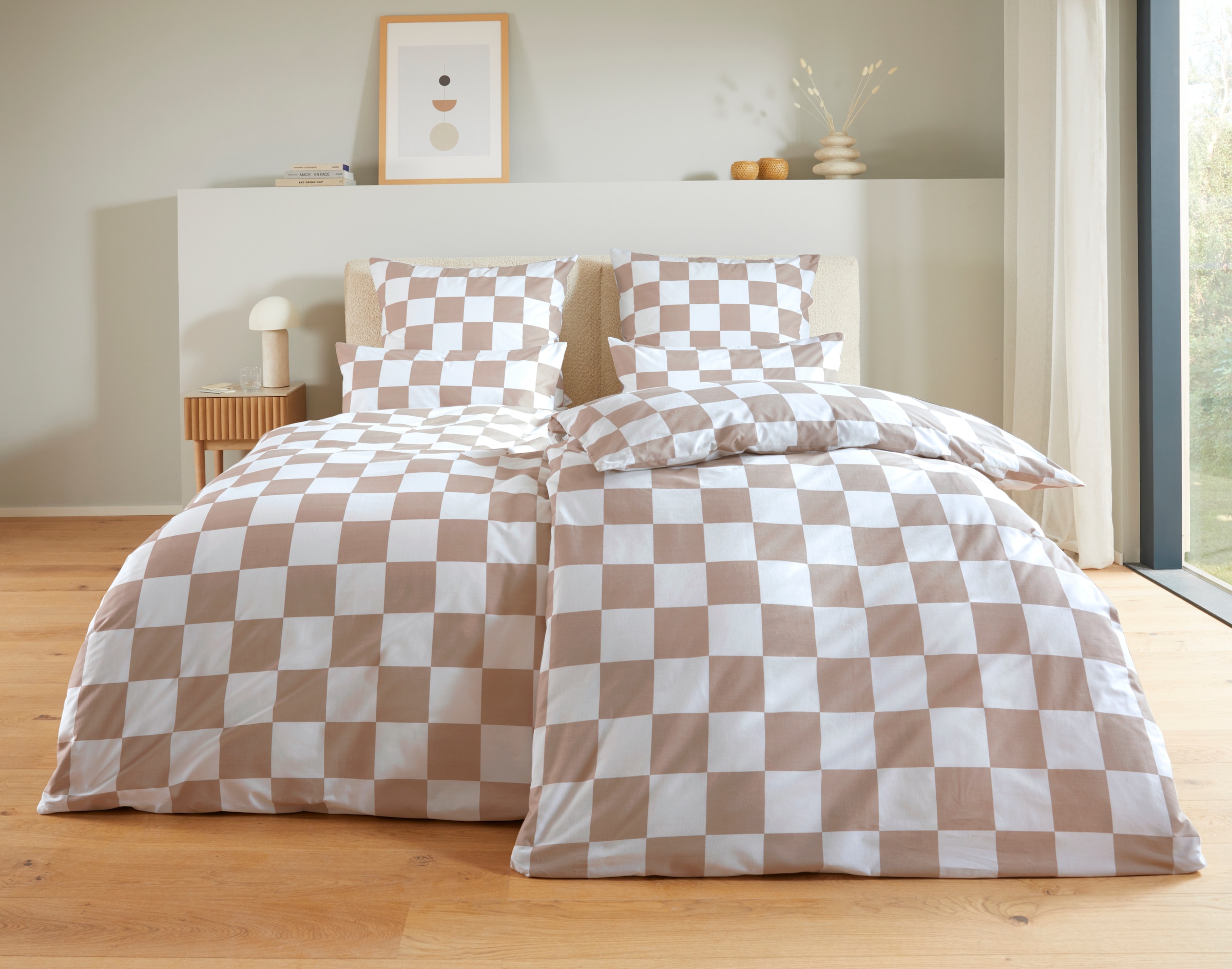 Image of homsy by Ana Johnson Bettwäsche "Chessley" mit coolem Karo-Muster, ab Grösse 135x200 cm, by Ana Johnson
