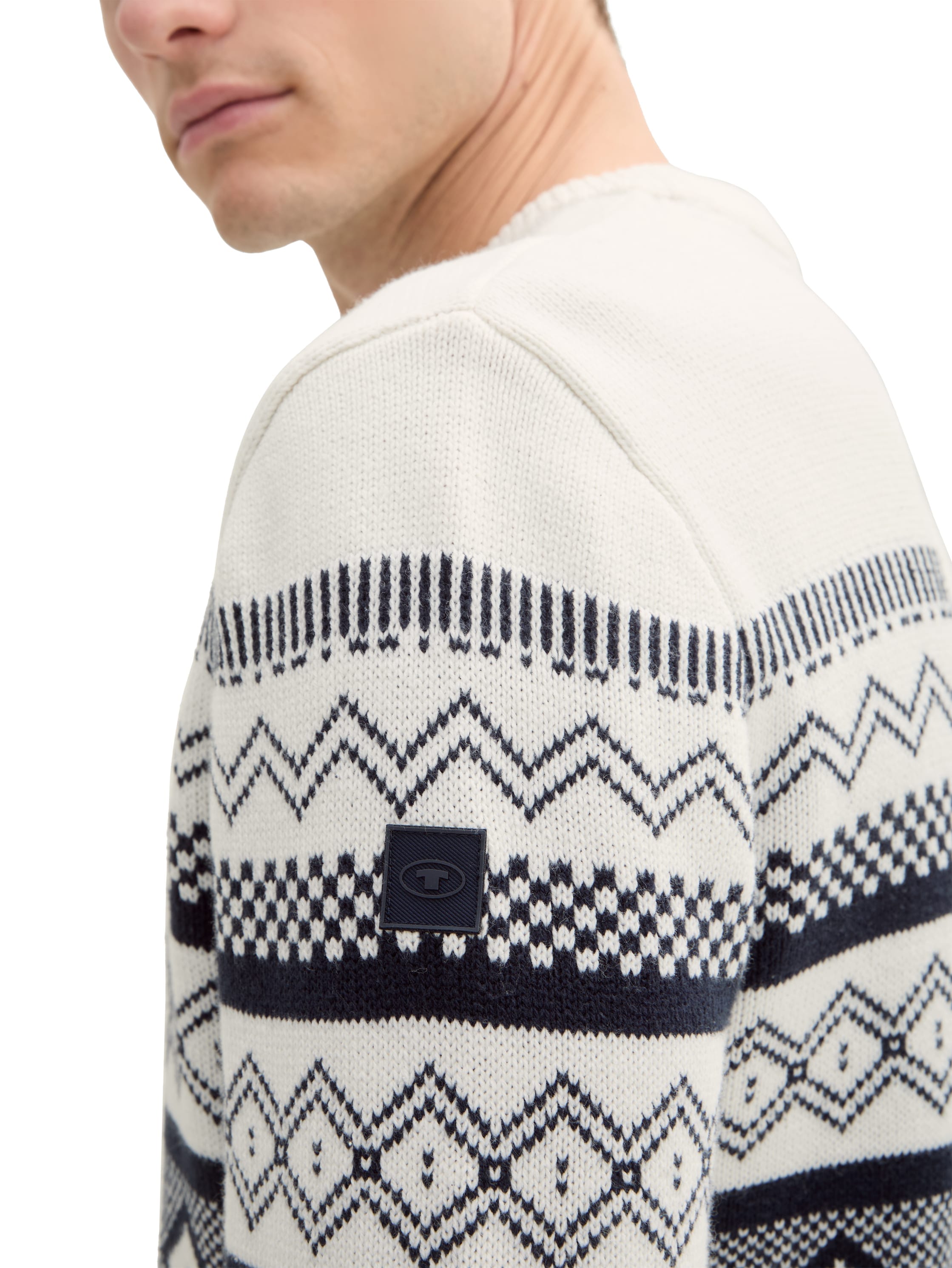 TOM TAILOR Jacquardpullover, mit Colorblock