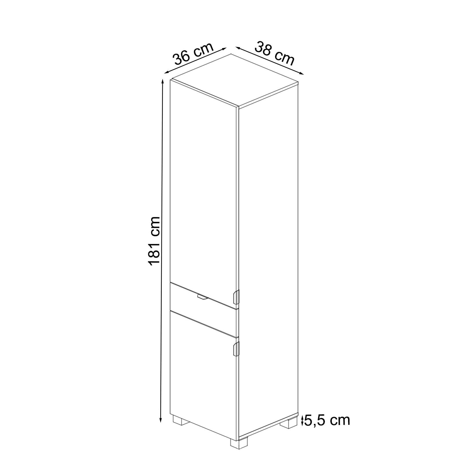 welltime Armoire haute »Lage« Pflegeleichte Oberfläche, viel Stauraum, FSC®-zertifiziert