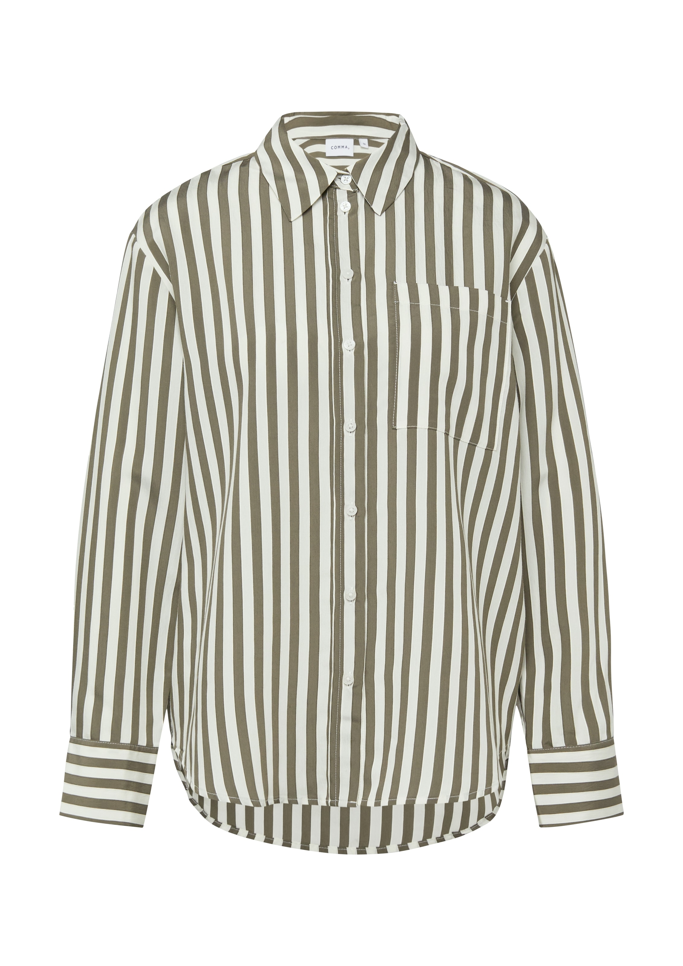 Comma Blouse chemise mit Jacquardstreifen