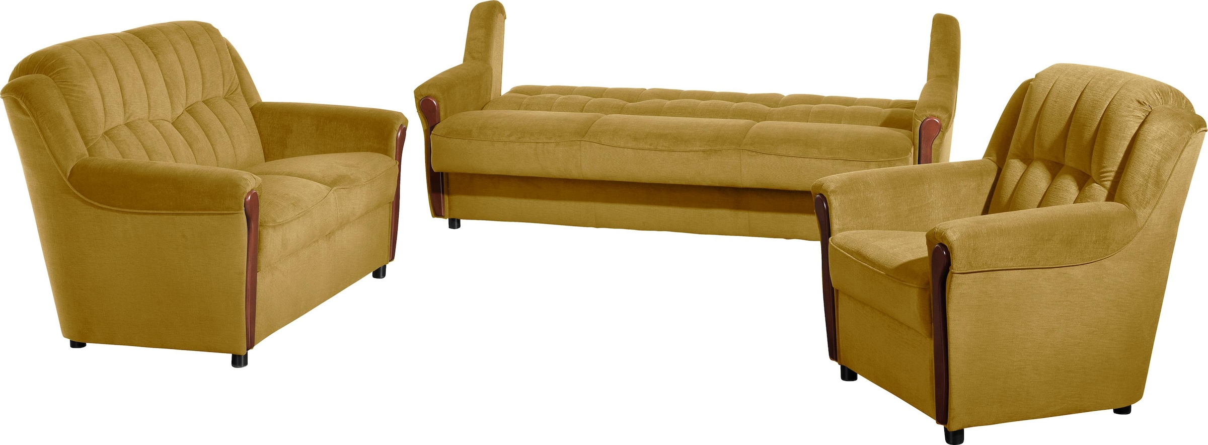 Max Winzer® Sessel »Trier, Loungesessel, klassisch, Retro und modern, Komfortsitzhöhe 47cm«, mit Sichtholzschabracken, schmale Armlehnen, hohe Rückenlehne