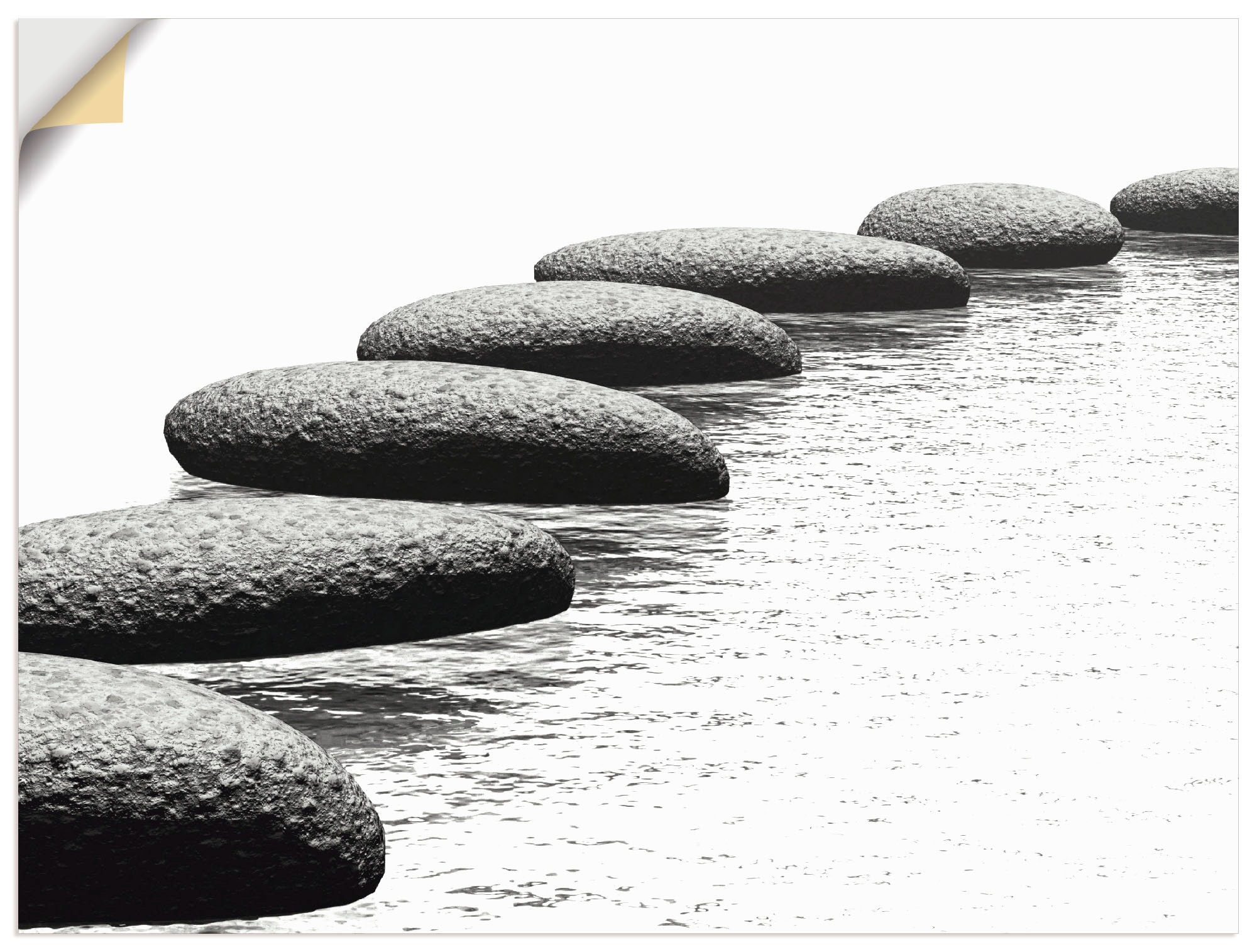 Image of Artland Wandbild »Ein Kiesel auf einem Hintergrund«, Gewässer, (1 St.), in vielen Grössen & Produktarten - Alubild / Outdoorbild für den Aussenbereich, Leinwandbild, Poster, Wandaufkleber / Wandtattoo auch für Badezimmer geeignet bei Ackermann Versand Sch