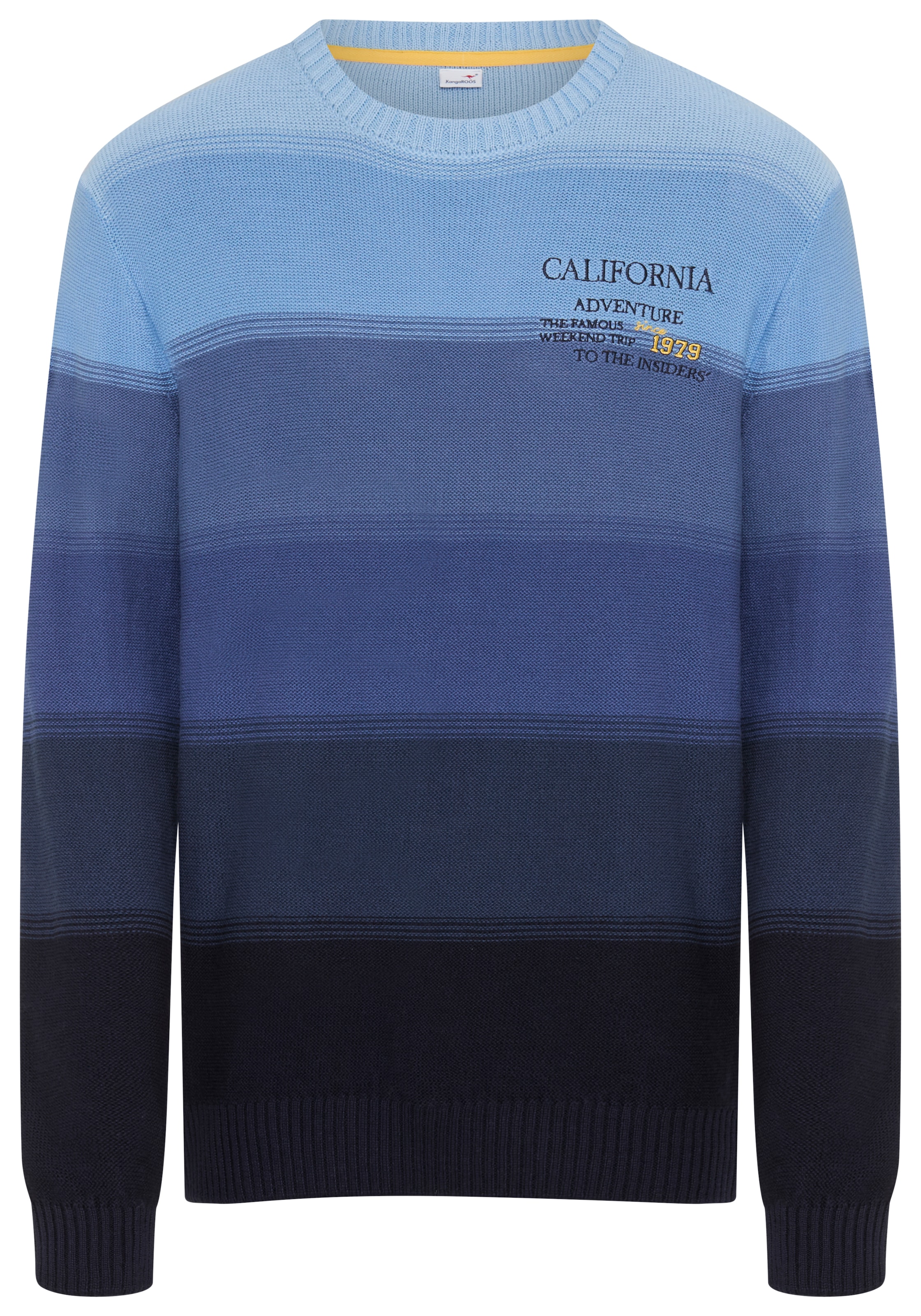 KangaROOS Strickpullover mit Rundhalsausschnitt, Regular Fit, Farbverlauf, Langarm