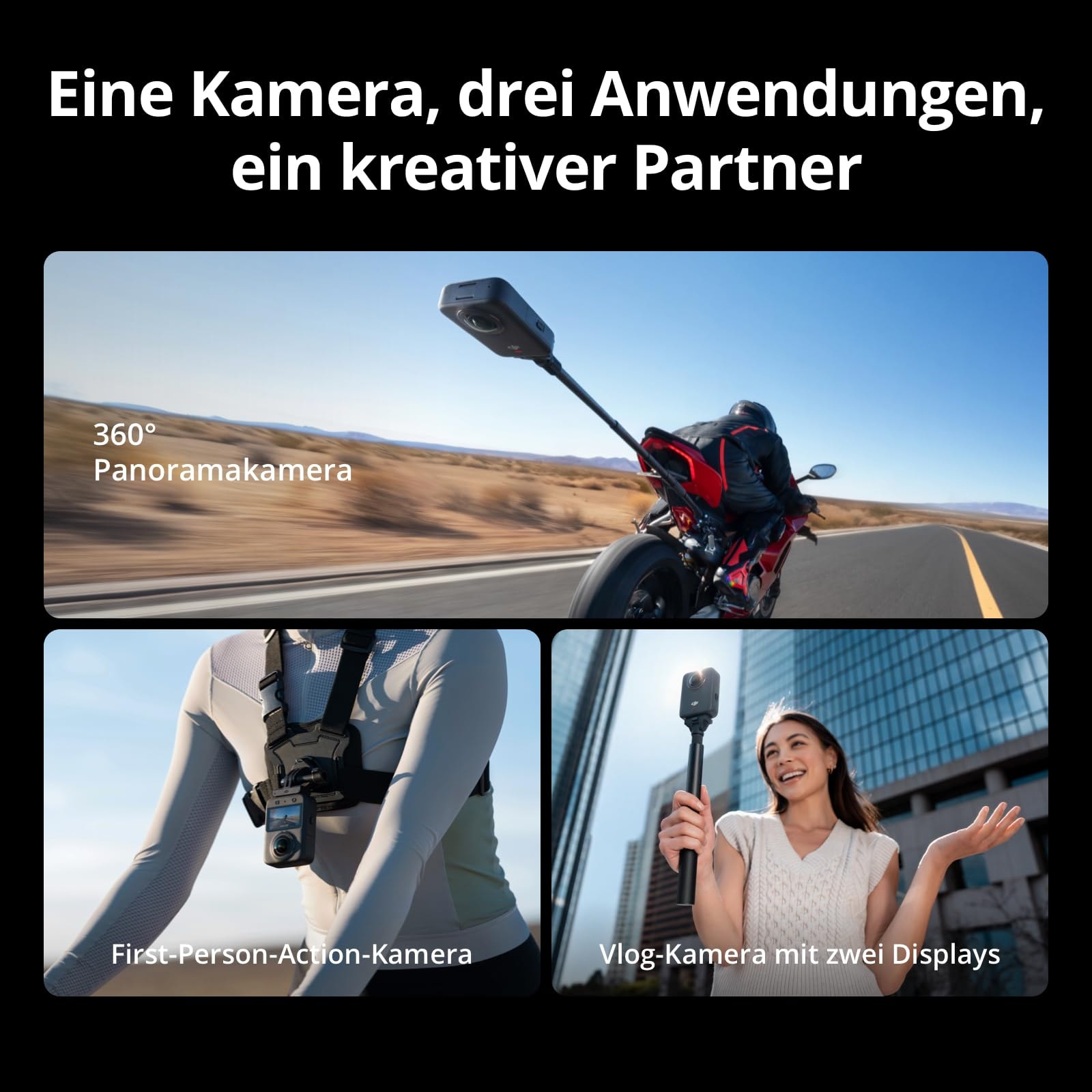DJI Action Cam »Osmo 360 Standard Combo« 8K Bluetooth 360°-Kamera
