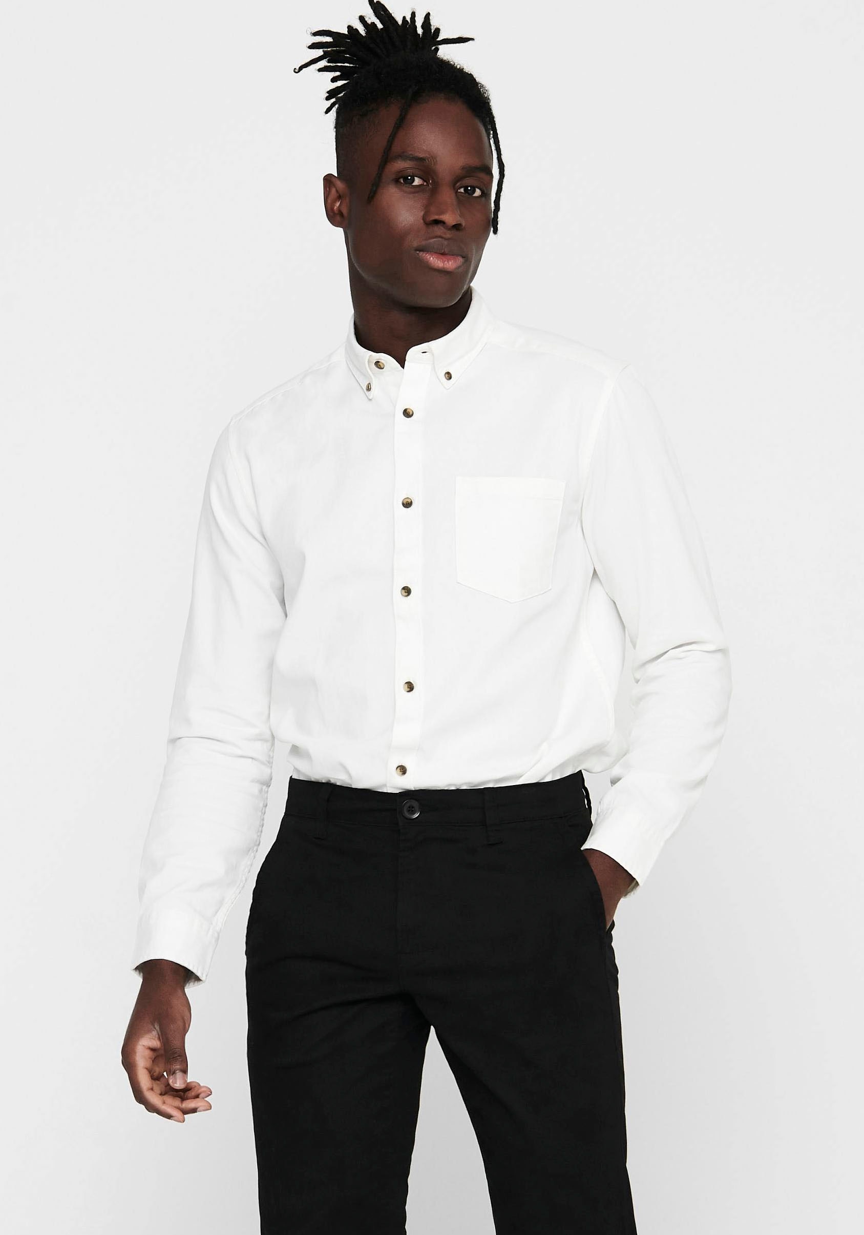 Image of ONLY & SONS Langarmhemd »BRYCE LIFE ORGANIC SHIRT« bei Ackermann Versand Schweiz