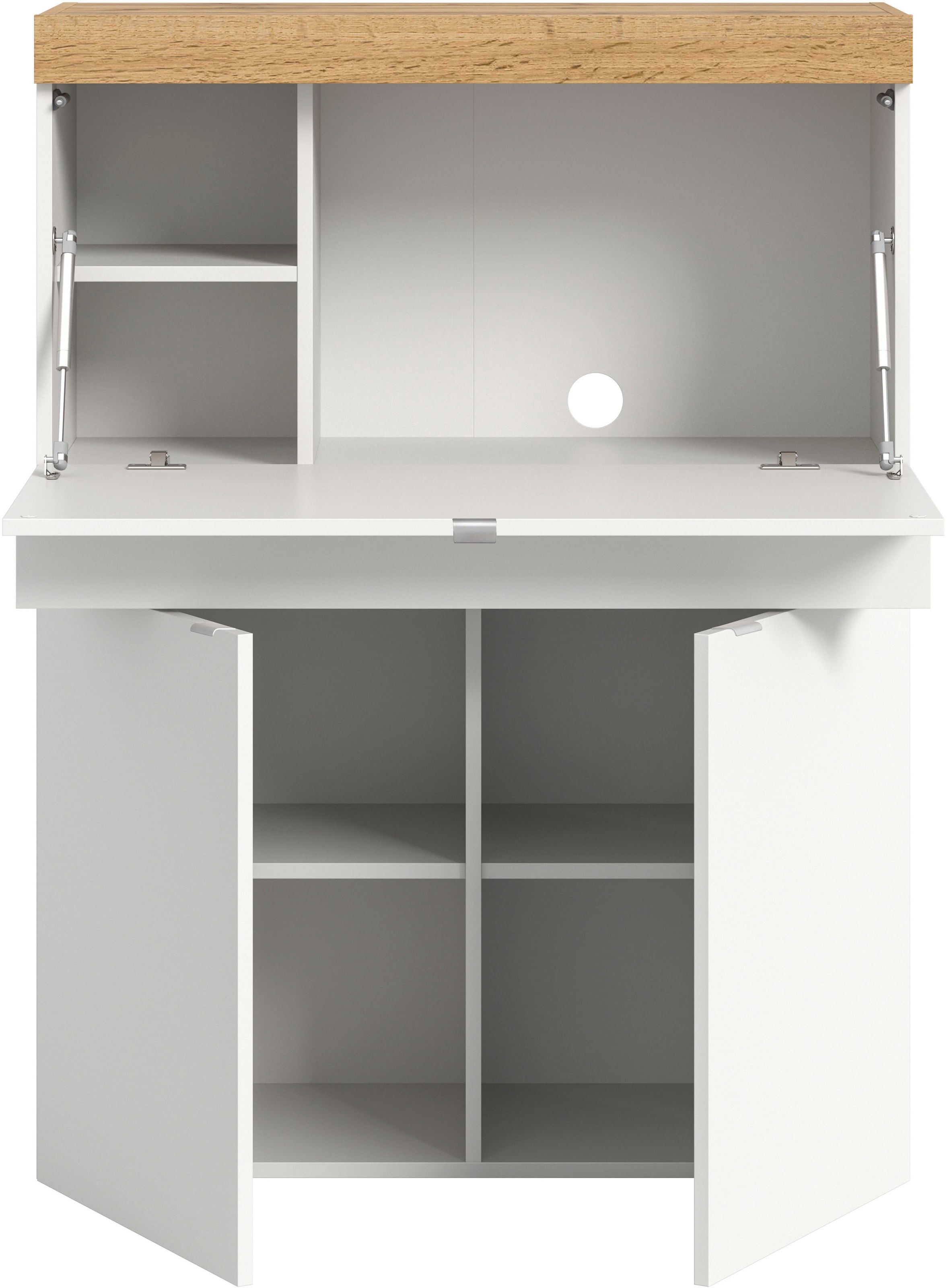 GOODproduct Sekretär »MAMBO, Höhe 122cm, 2 Türen, 1 Schubkasten, 1 Klappe« Home-Office-Schreibtisch, PC-Schrank, Schreibtisch, Office