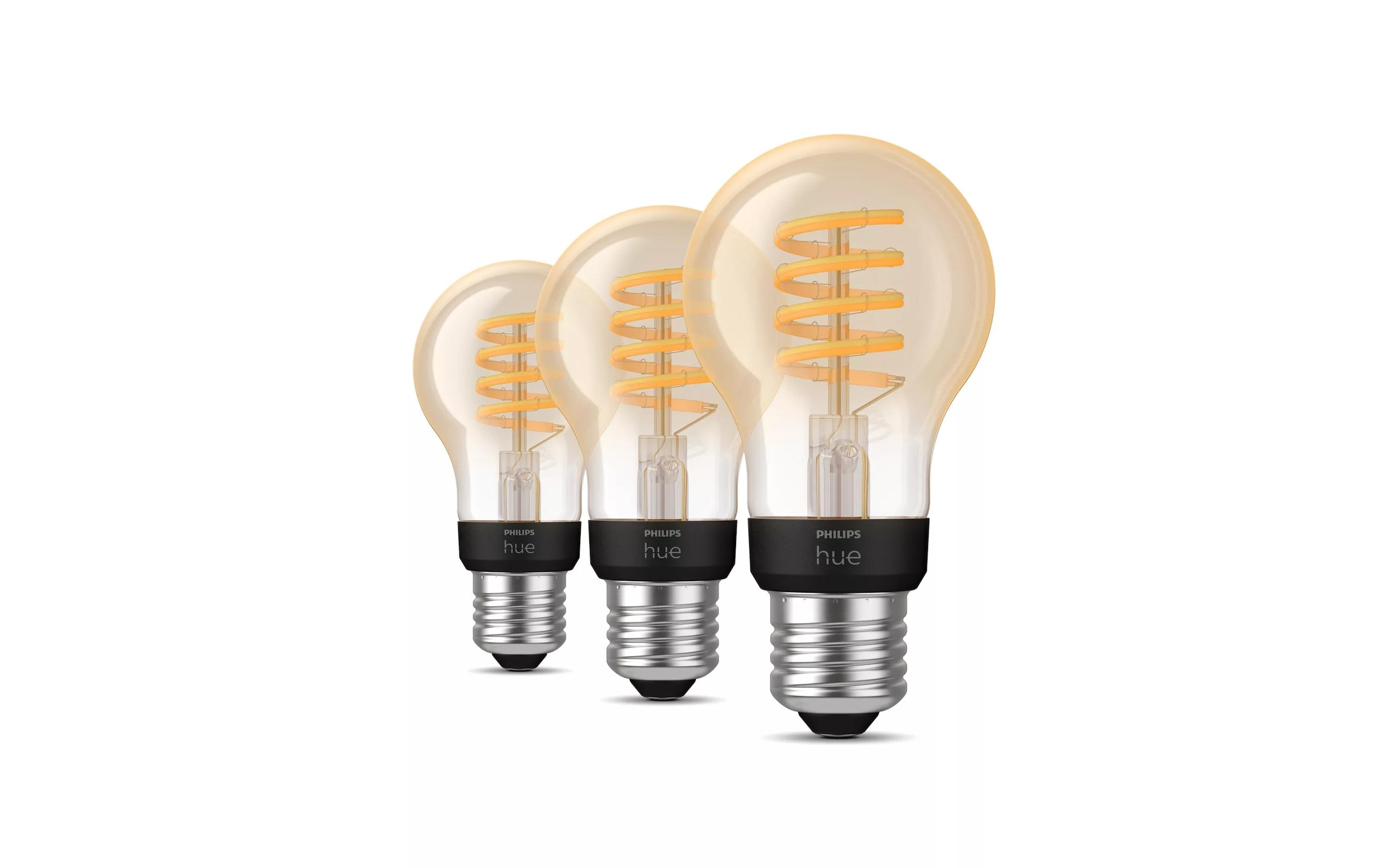 Philips Hue LED-Leuchtmittel »E27 - Filament Lampe A60 550 lm 3er-Pack« E27 warmweiss - kaltweiss