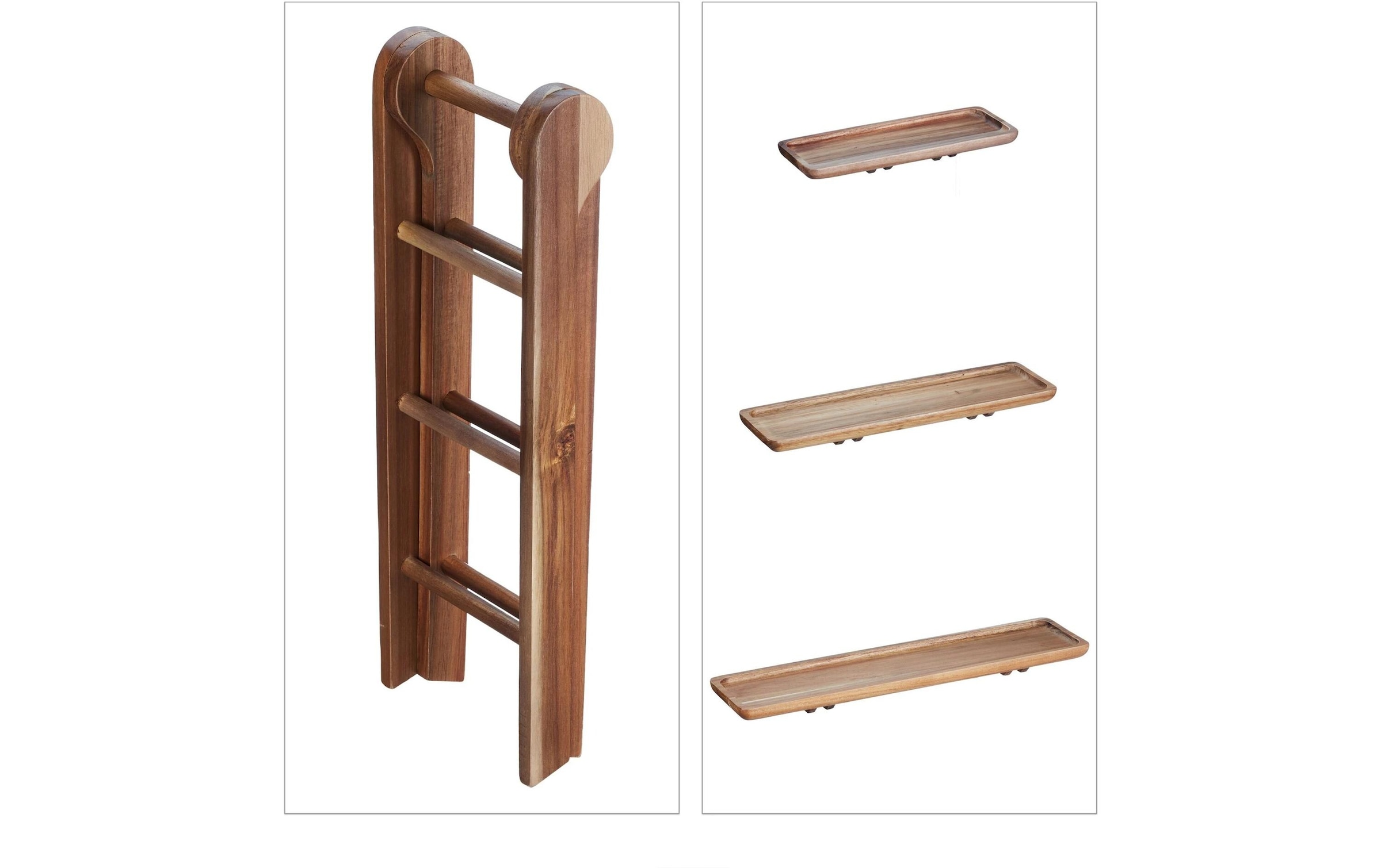 relaxdays Etagere »3-stufig«, Holzart: Akazie (China)