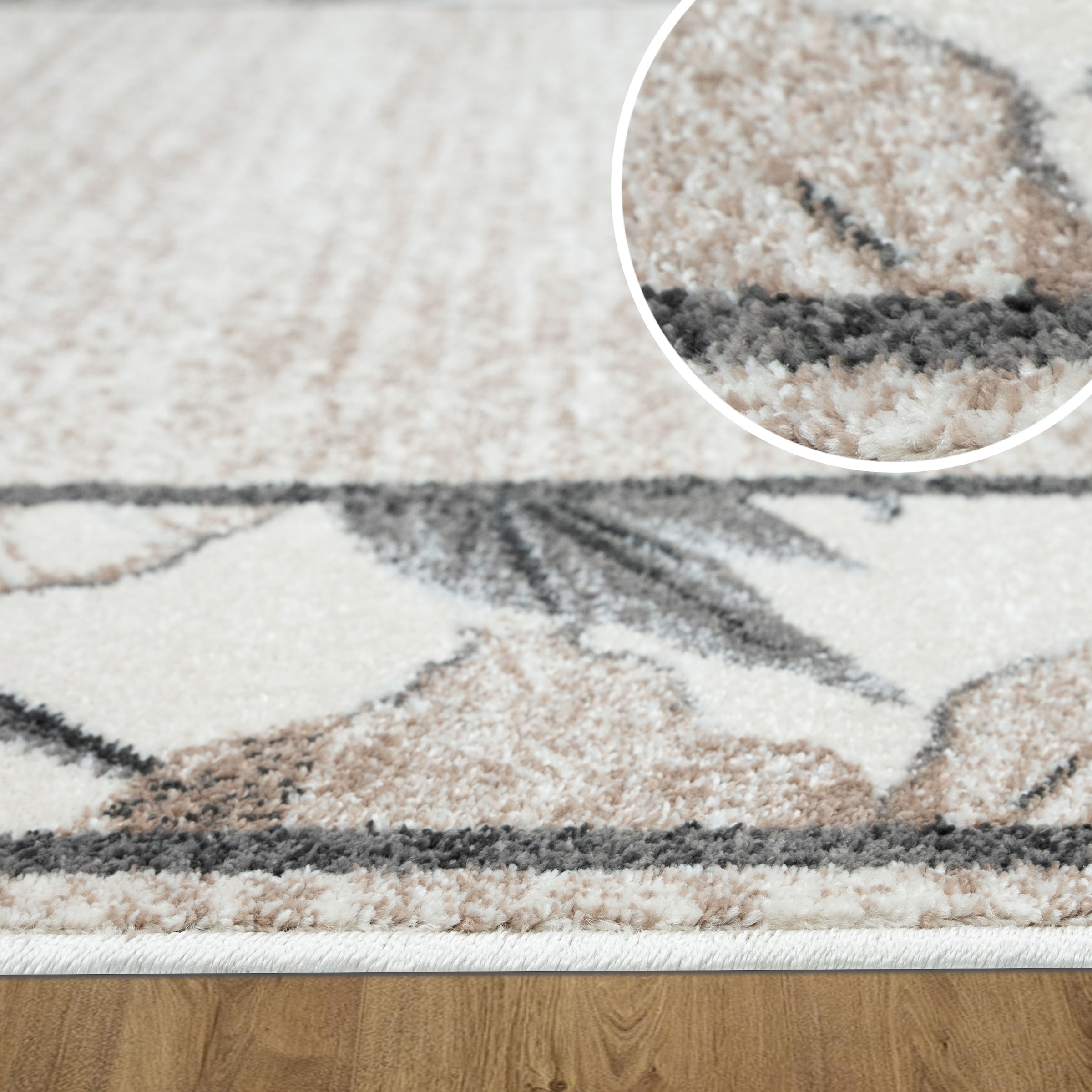 GOODproduct Teppich »Florent mit Rahmen, Blumen Design« rechteckig 9 mm Höhe Floral, detailreiche Blüten, meliert, elegant, Wohnzimmer