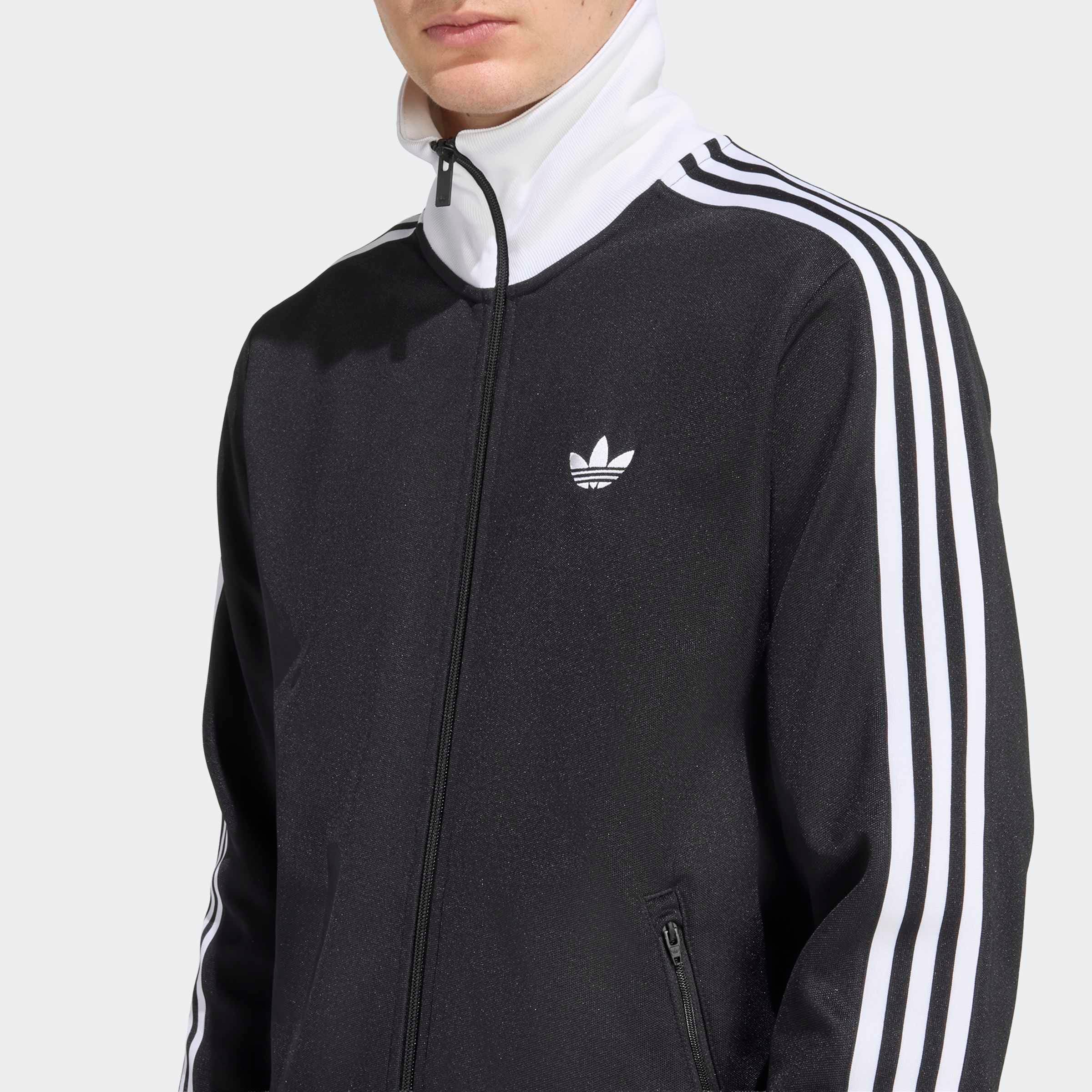 adidas Originals Trainingsjacke »BECKENBAUER ORIGINALS« mit Rundhalsausschnitt, aus Baumwolle und Polyester, in normaler Länge