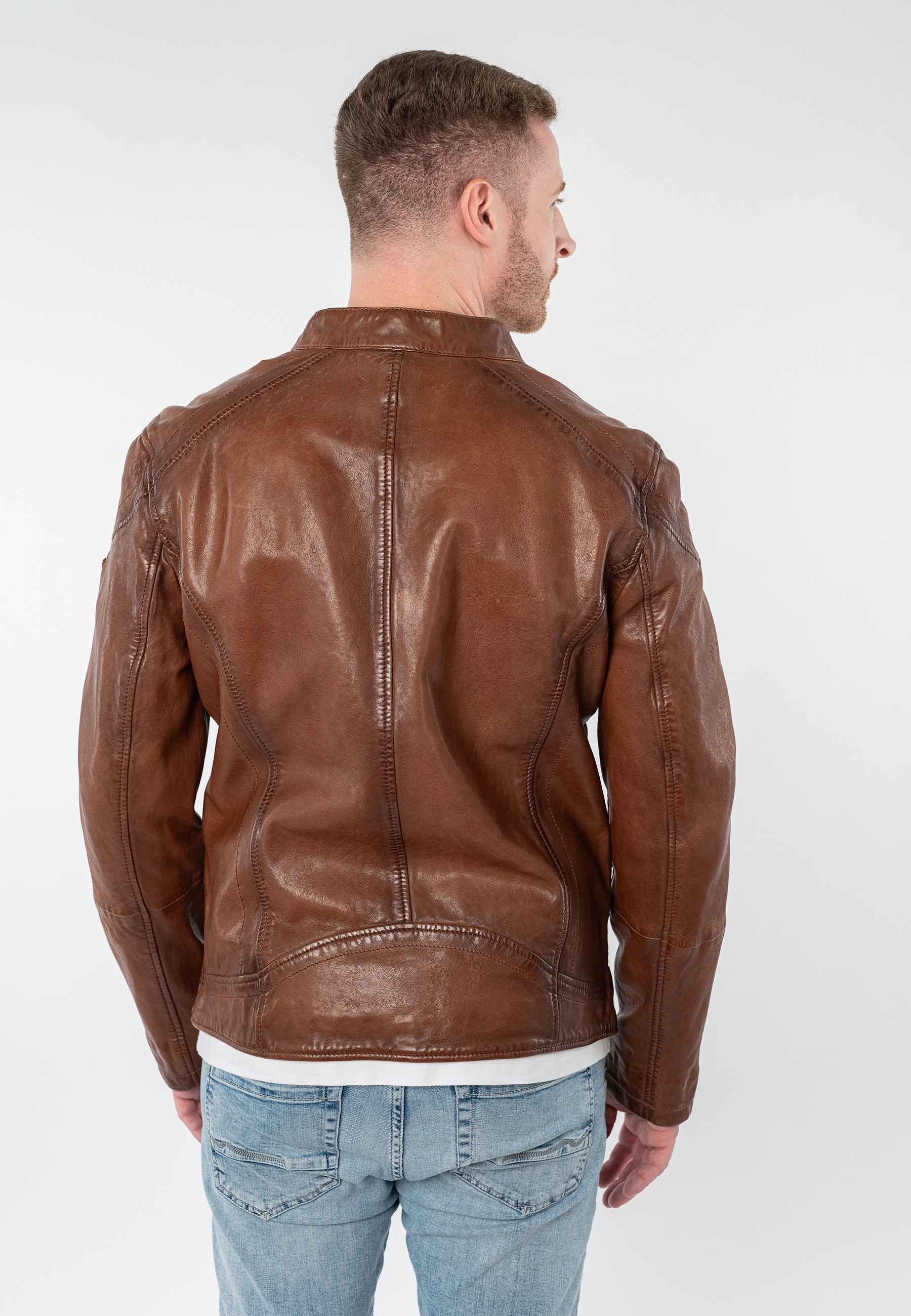 Mauritius Lederjacke »MMBaydo« mit Bikerkragen