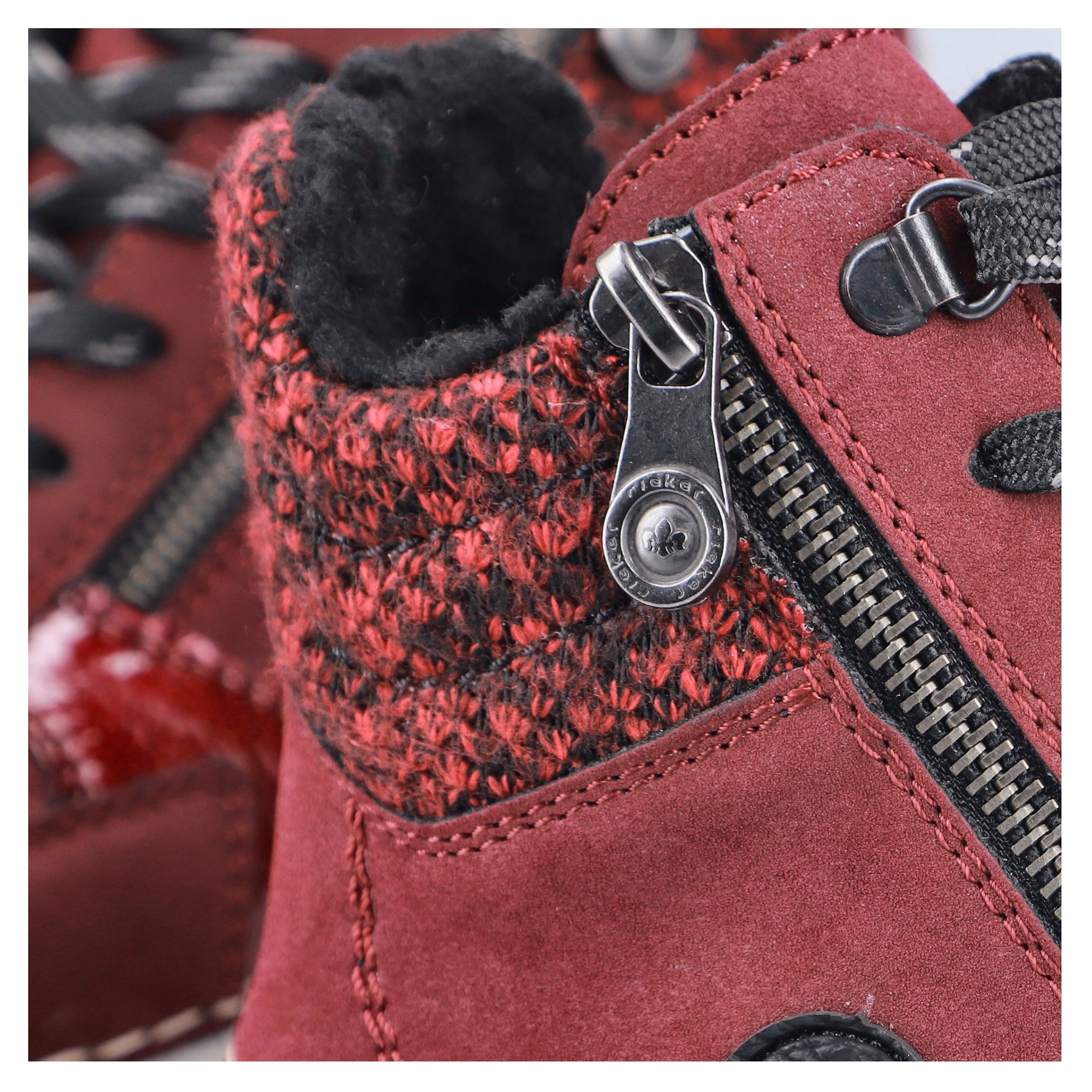Rieker Winterboots  Schnürstiefelette, Schnürboots mit Textil-Besatz am Schaftrand