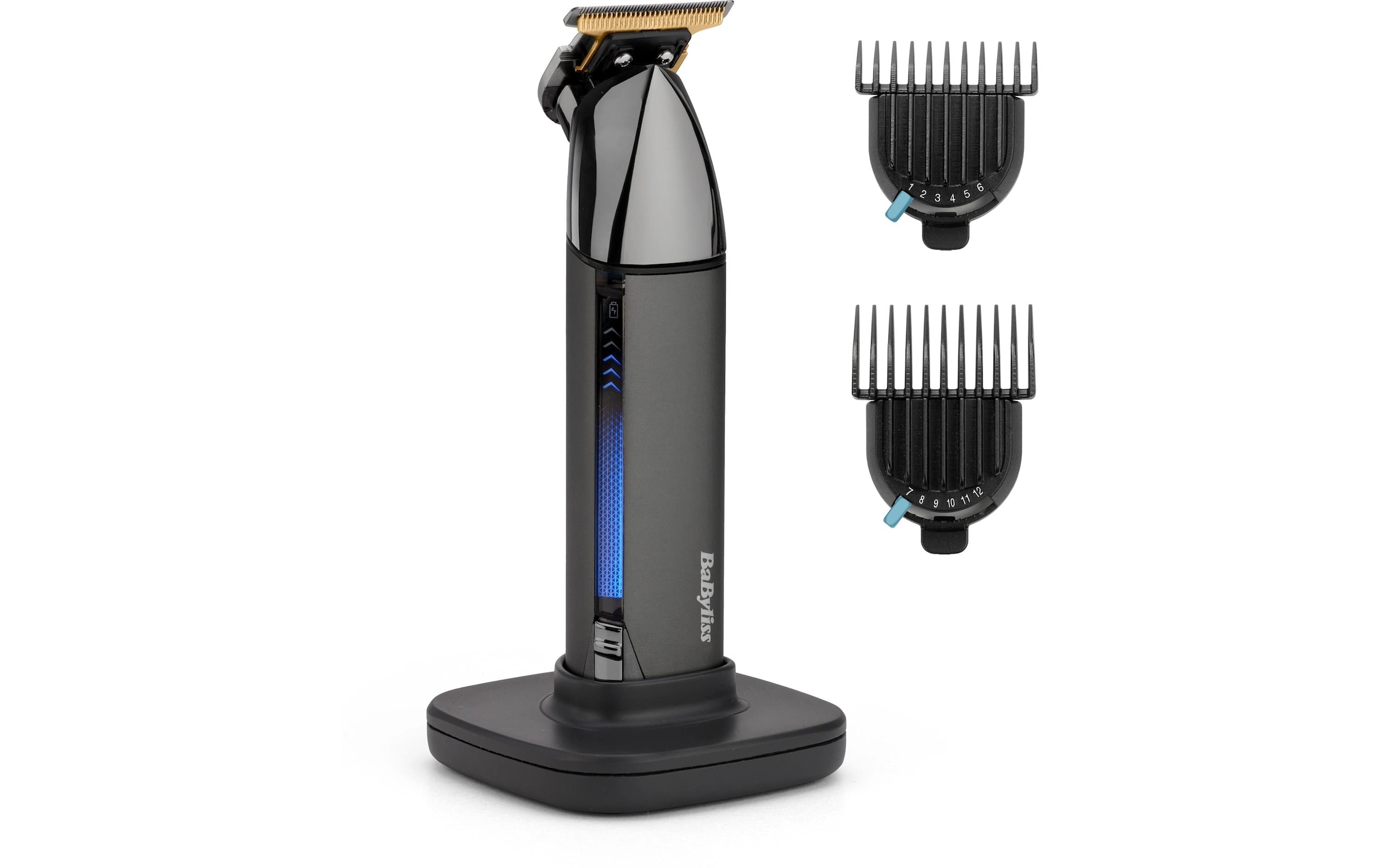 BaByliss Tondeuse à barbe »BaByliss Super-X Metal Barttrimmer, Bartschneider, wasserdicht, T996E« 2 Aufsätze Japanischer Stahl, 2 Kammaufsätze mit 6 Positionen 1–6mm, kabellos