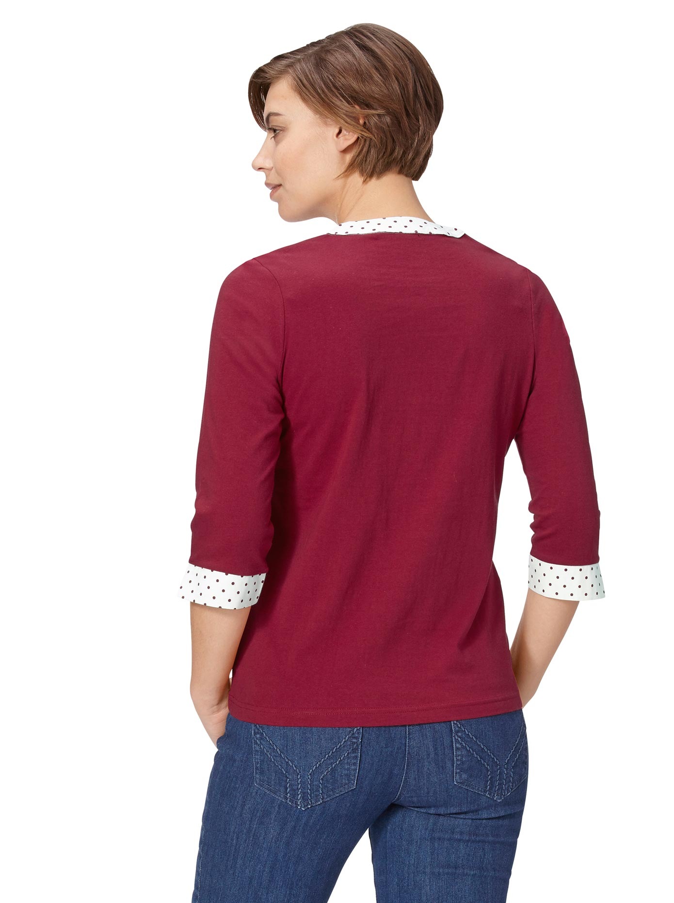 2-in-1-Shirt mit geschlitzten Manschetten