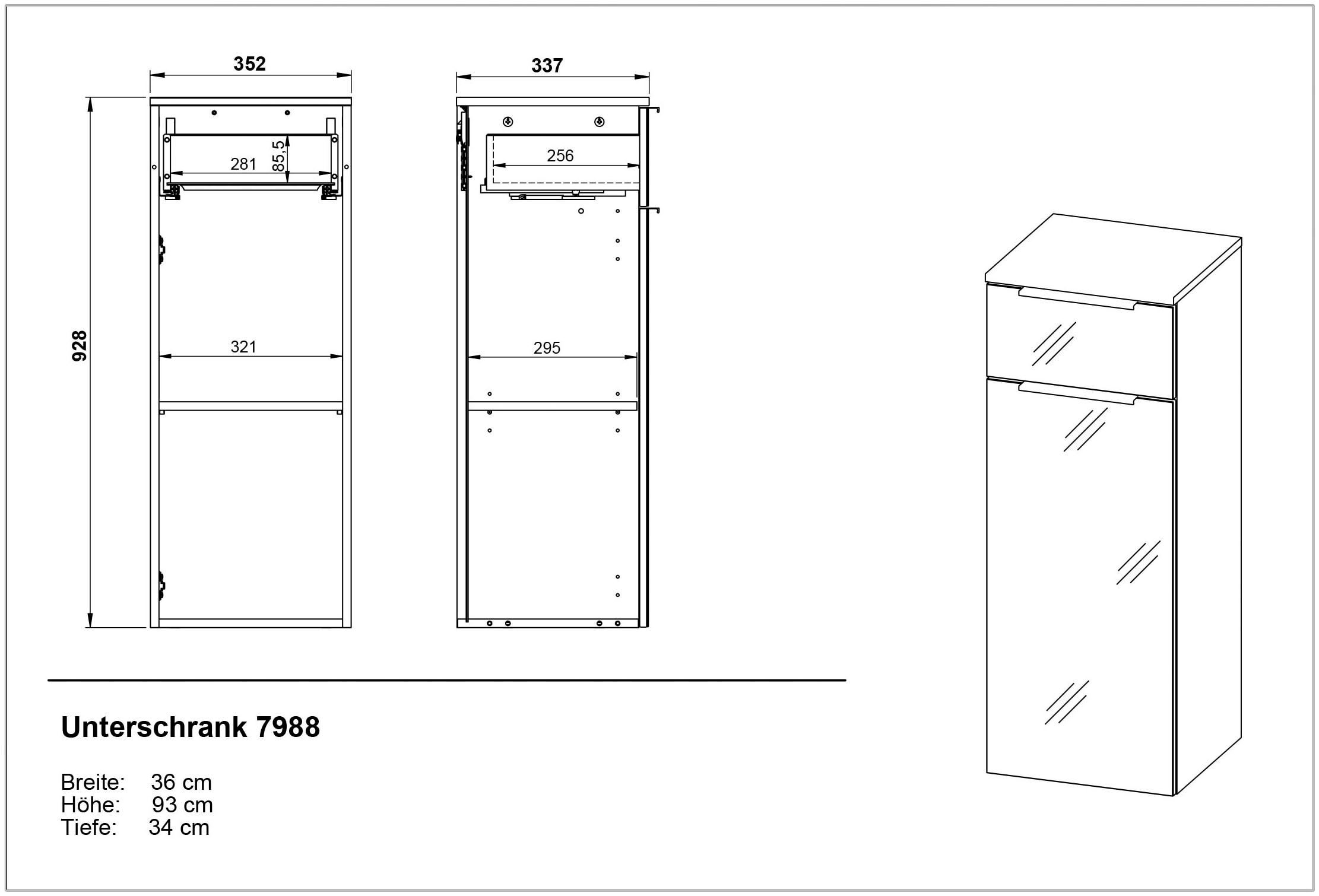 GERMANIA Midischrank »Vasio«, Schrank mit 1 Schublade und Tür dahinter 1 verstellbarer Einlegeboden