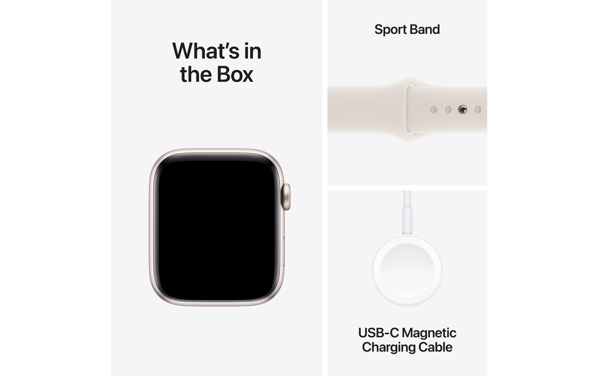Apple Watch SE (2024), 44 mm, GPS + Cellular, Sport Band M/L, Polarstern