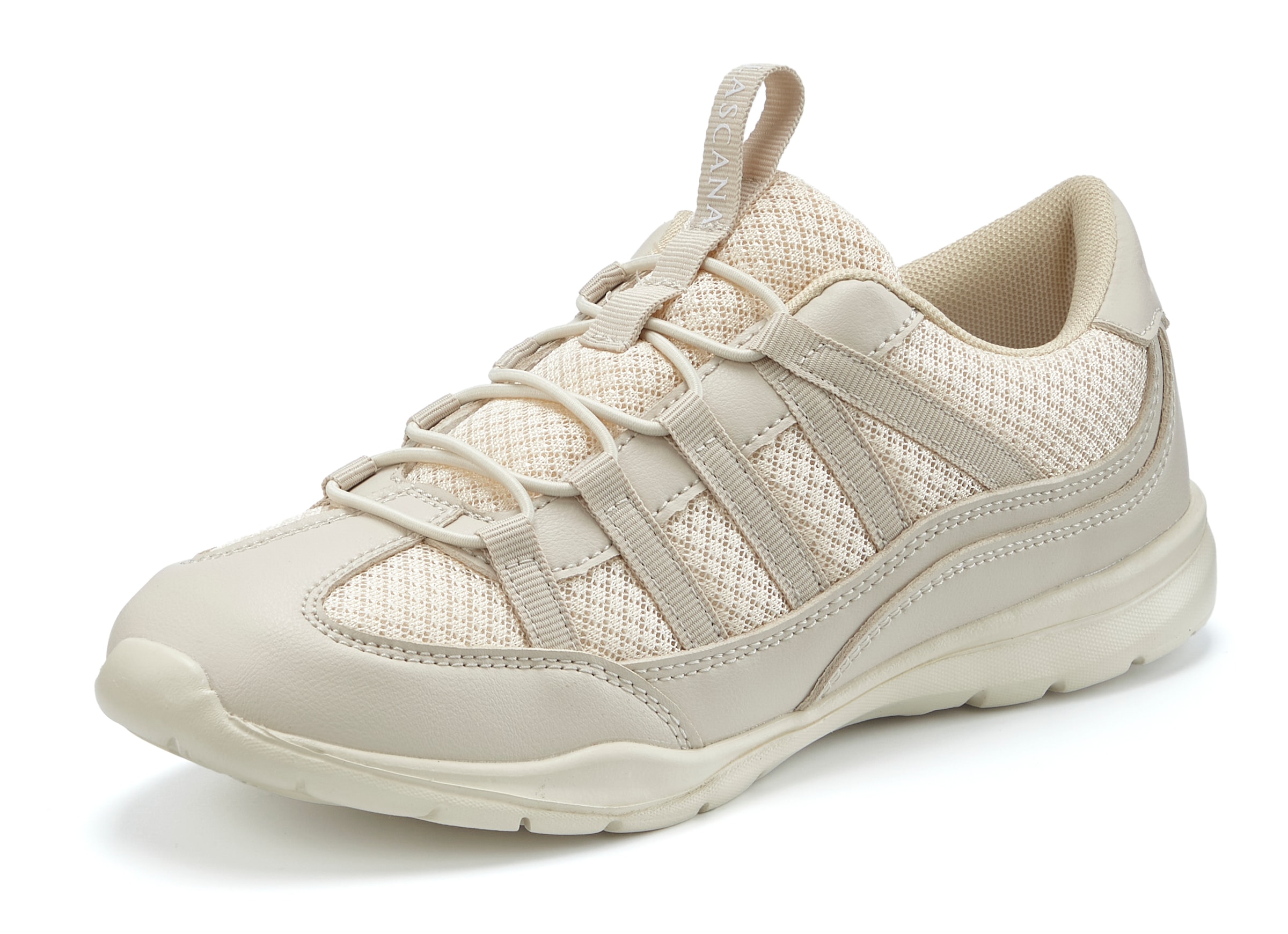 LASCANA Sneaker »Freizeitschuh, Halbschuh,«, zum Reinschlüpfen mit elastischen Schnürbändern VEGAN