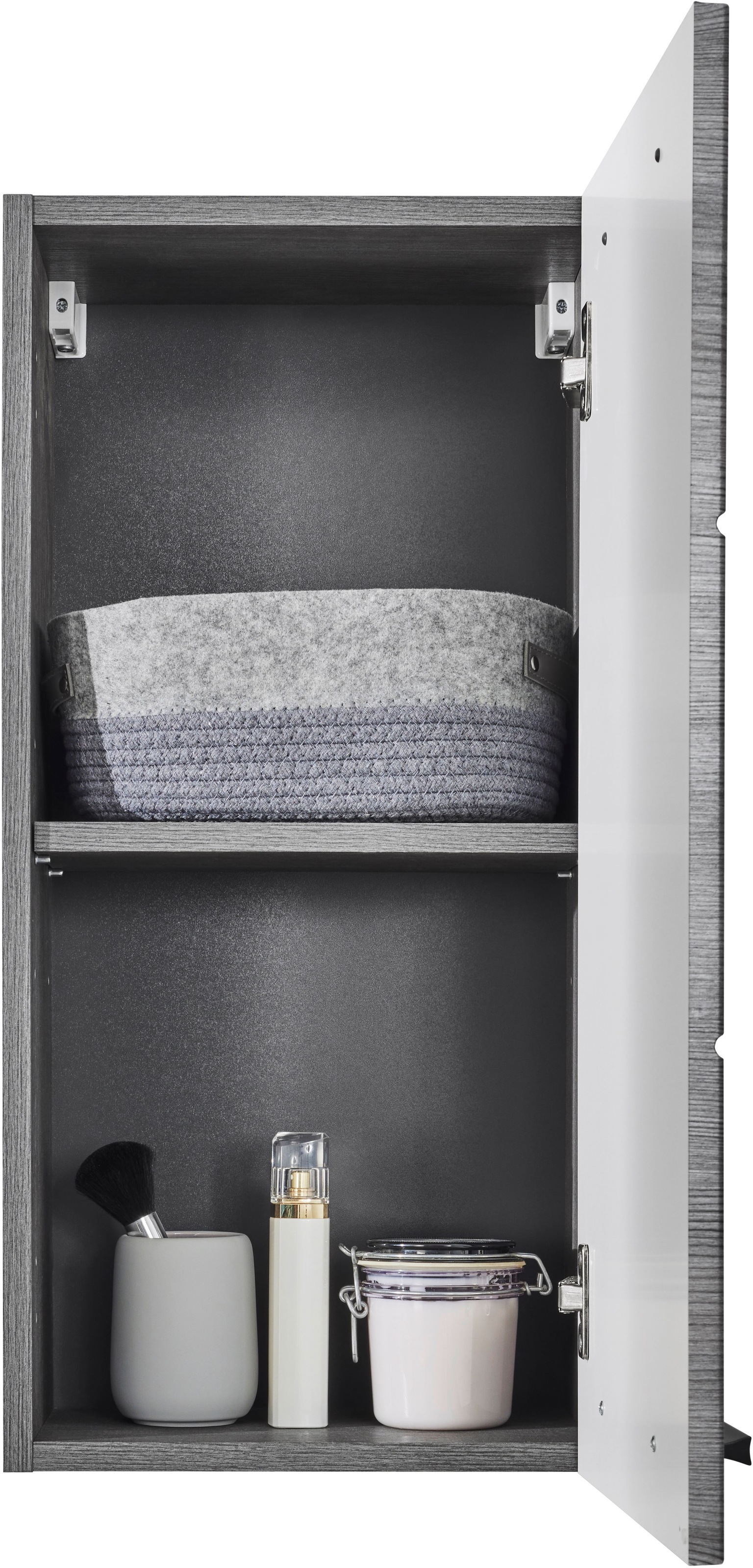 BASIC by Balculina Armoire suspendue »Silver, Badezimmerschrank BxHxT 34x70x23« 1 cuis tlg. largeur 34 cm, porte montable à gauche/droite, FSC-Mix 70%