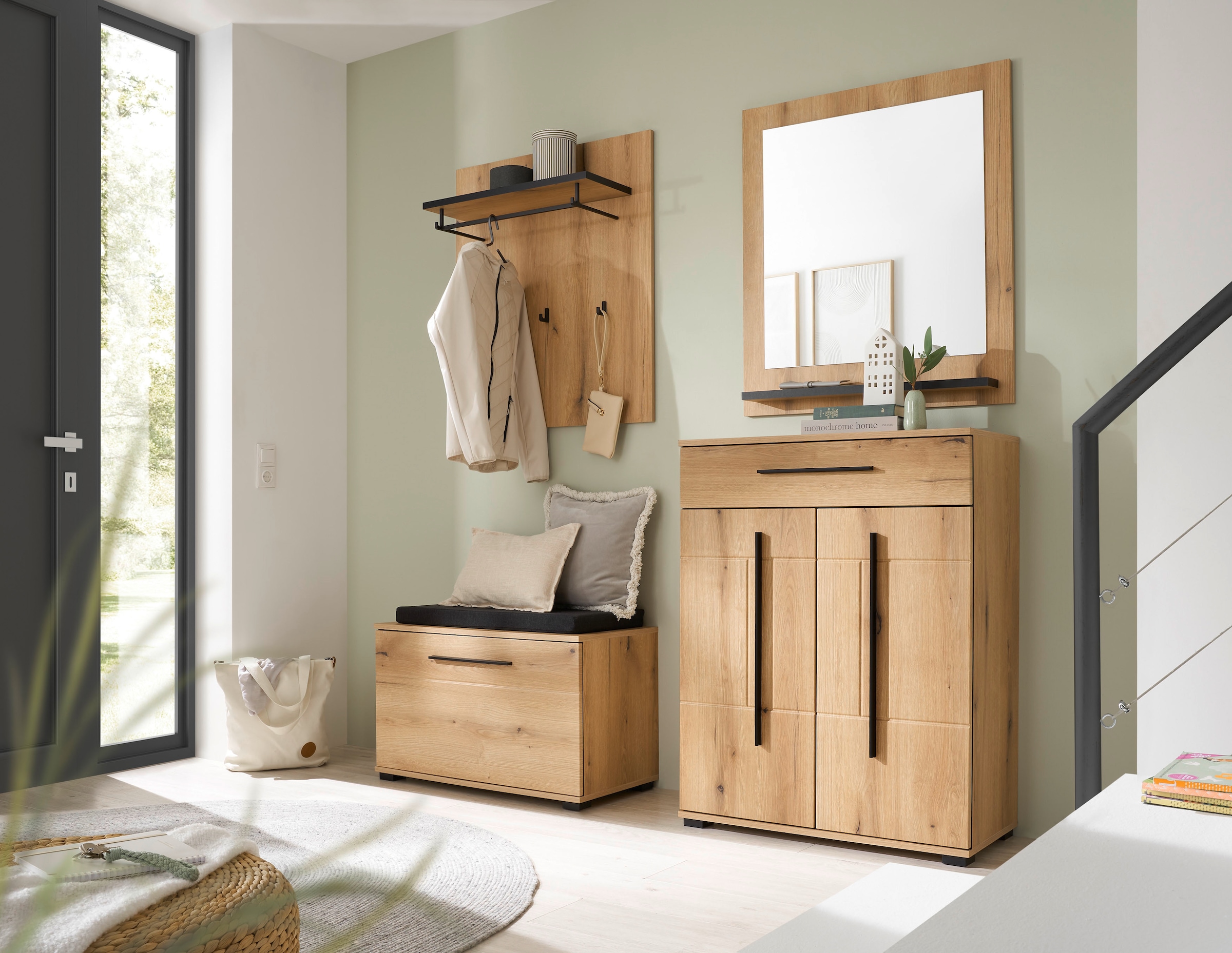 Home affaire Miroir de vestiaire »Cantara, Spiegel in zwei Farben, modernes, zeitloses Design« universell einsetzbar, mit Ablagefläche, eckig, 79 cm breit