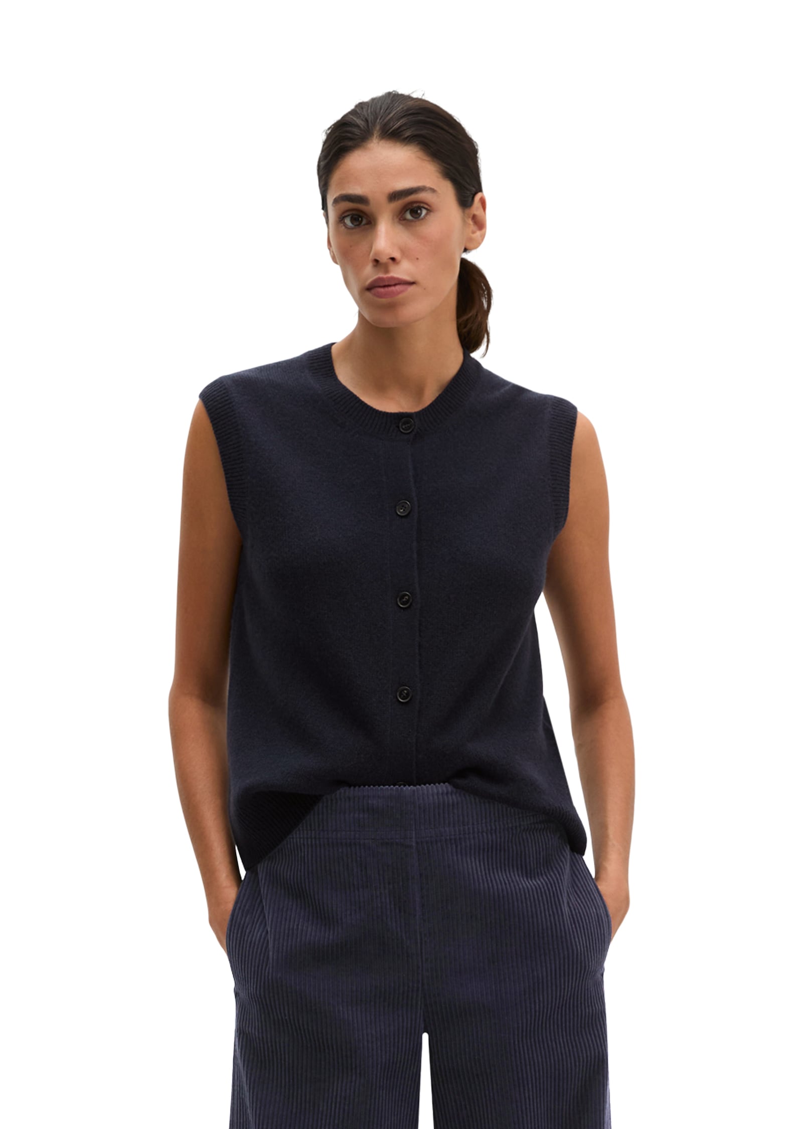 Image of Marc OPolo Strickweste ärmelloser Cardigan aus flauschiger Lammwolle