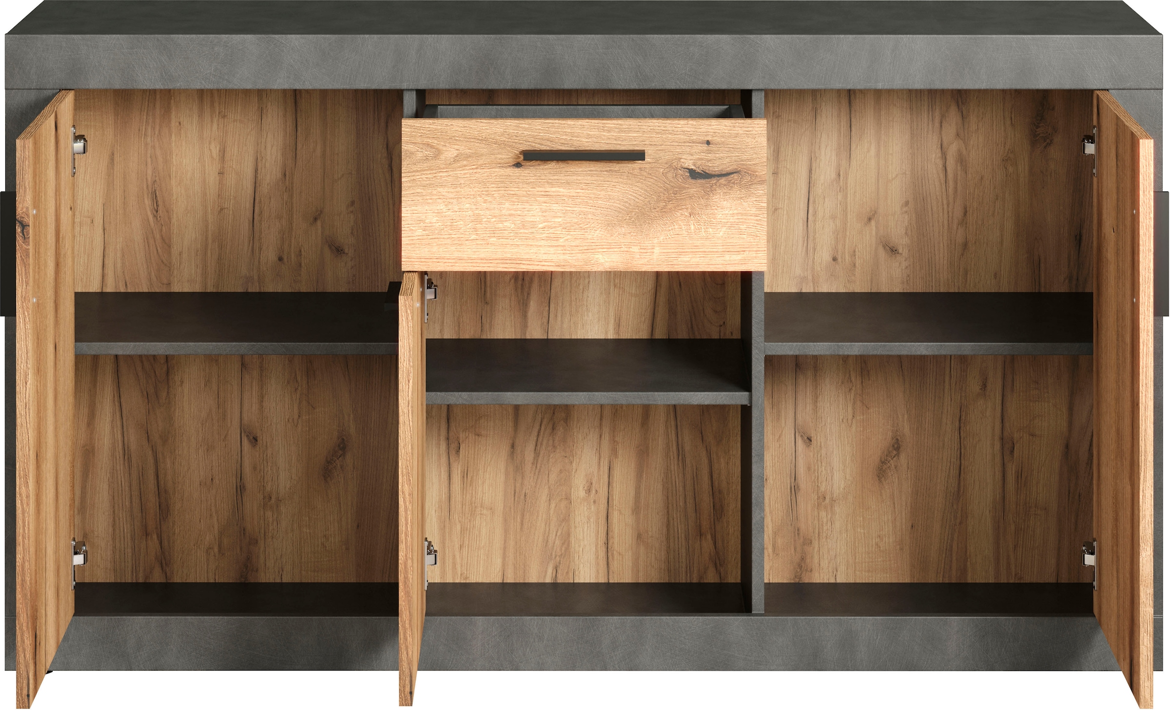Home affaire Sideboard »Bergen« Packung, 1 Stk. tlg. Sideboard mit 3 Türen & 1 Schublade - (B/T/H) 149/40/83 cm