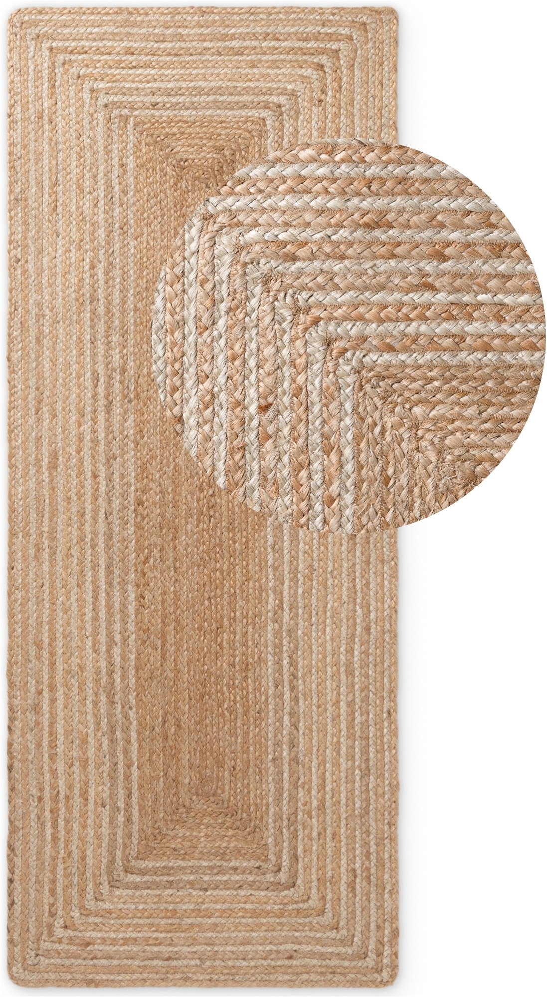 HANSE Home »Juno Line  Juteteppich« rechteckig 9 mm Höhe Jute, Shape, Handgemacht, Wohnzimmerteppich, Naturteppich, Wohnzimmer