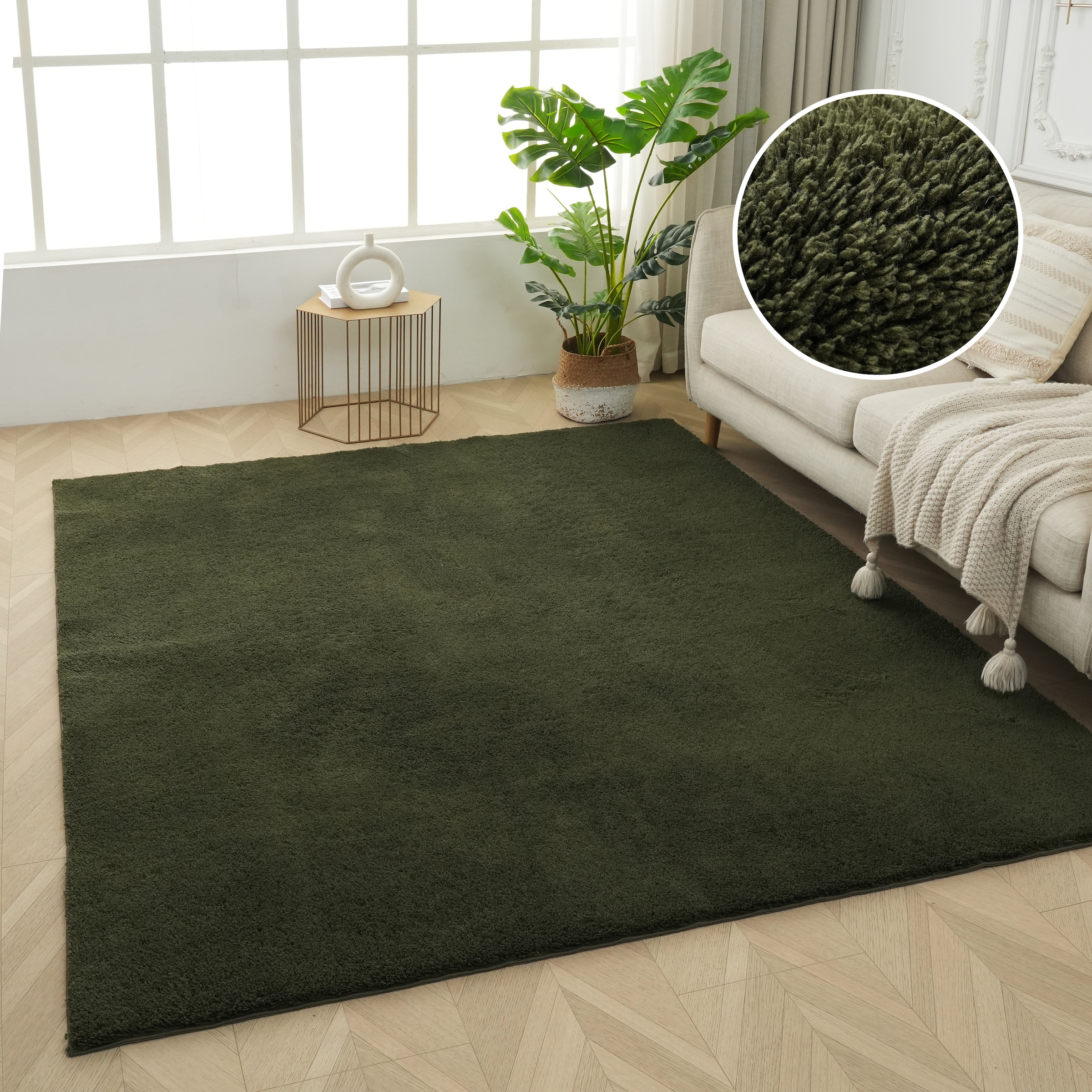 GOODproduct Teppich »Cali Shaggy« rechteckig 22 mm Höhe Uni-Farben, kuschelig, & weich, waschbar, Wohnzimmer, Schlafzimmer