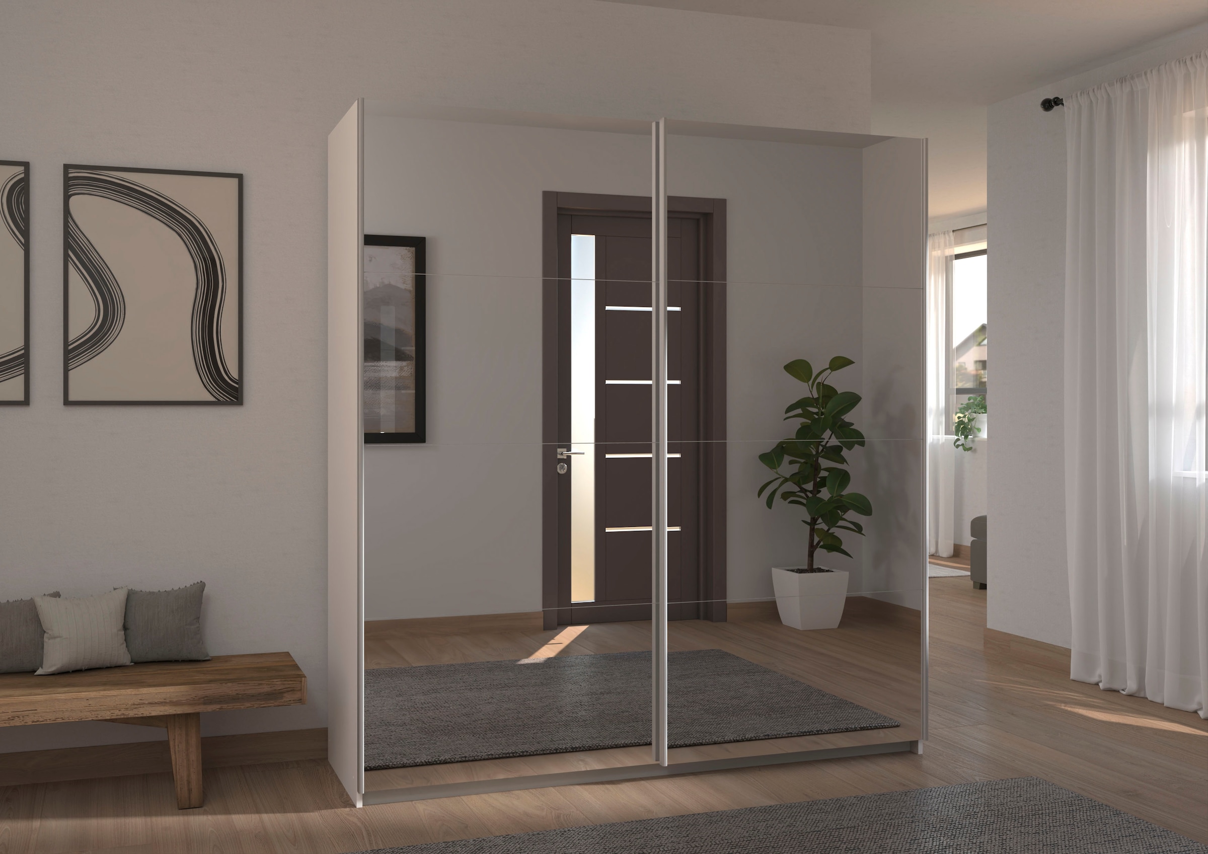 rauch Armoire à portes coulissantes »Kleiderschrank Schrank Kinderzimmer Topseller OTTOs CHOICE SUBITO« Garderobe Vollspiegel Breiten 136 & 181 Höhe 197 cm - MADE IN GERMANY