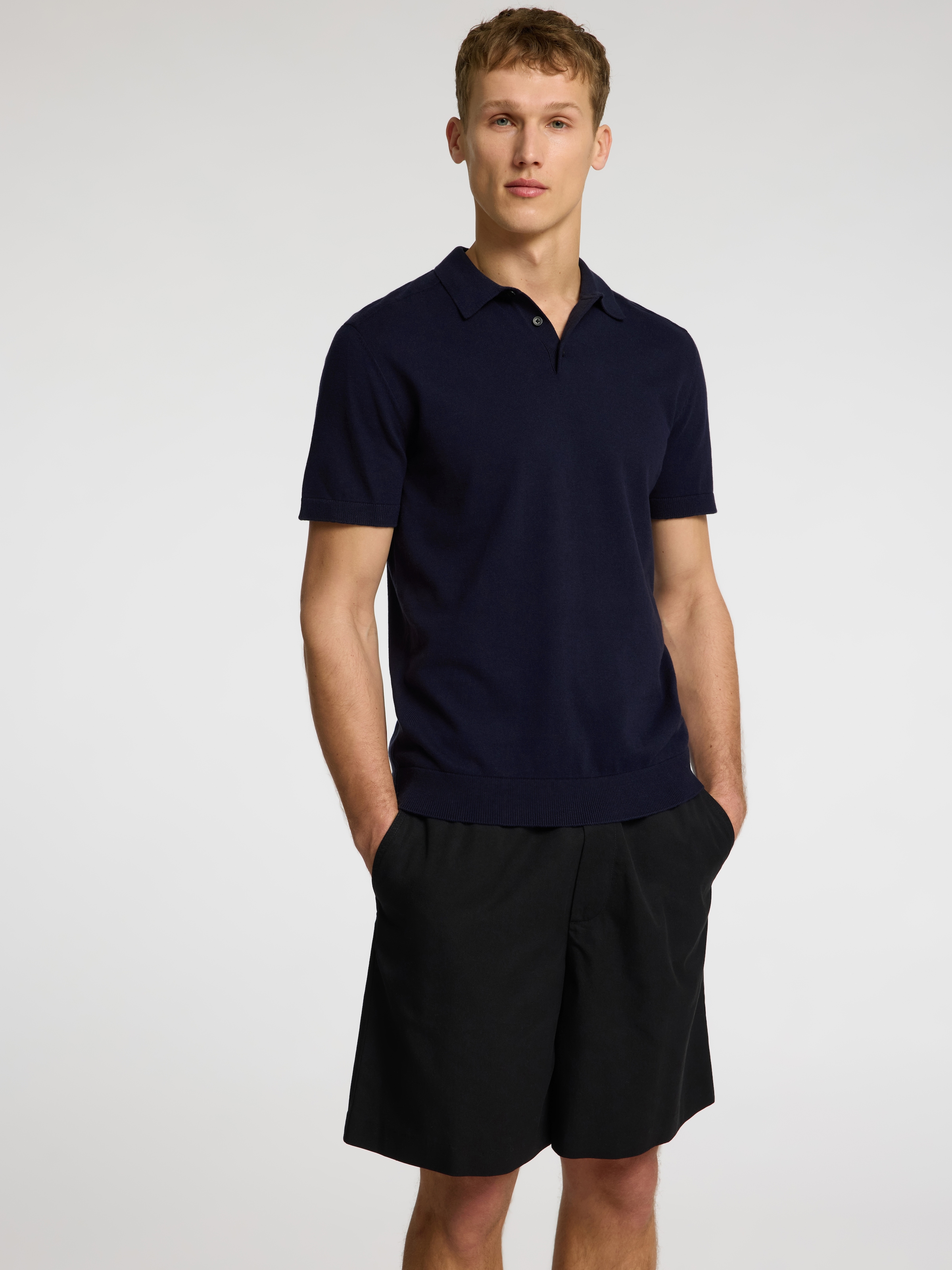 SELECTED HOMME Poloshirt »SLHBERG SS KNIT POLO NOOS«, aus Feinstrick