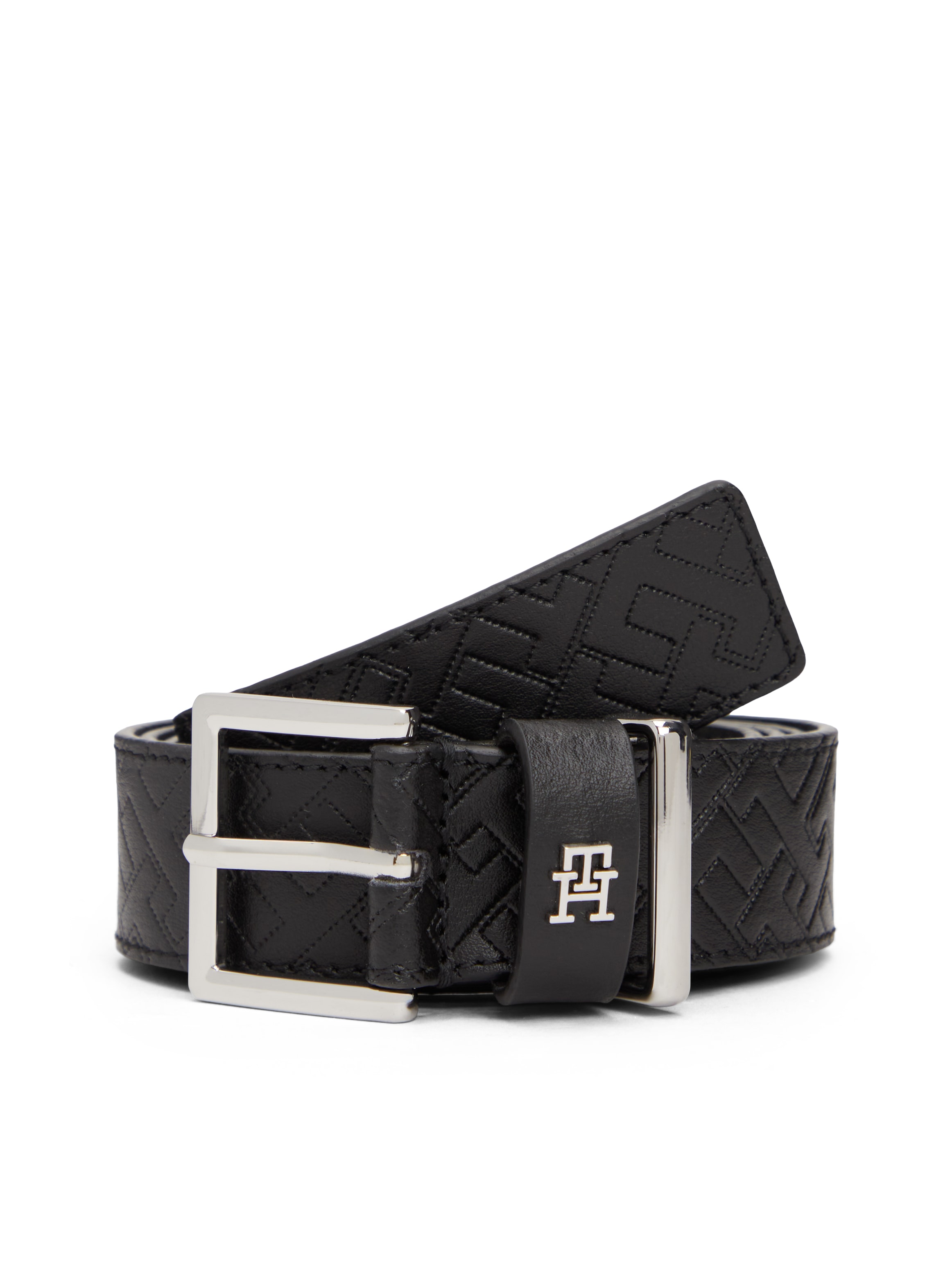 Image of Tommy Hilfiger Ledergürtel "TH SQUARE MONO" mit TH-Monogramm, Breite: 3 cm