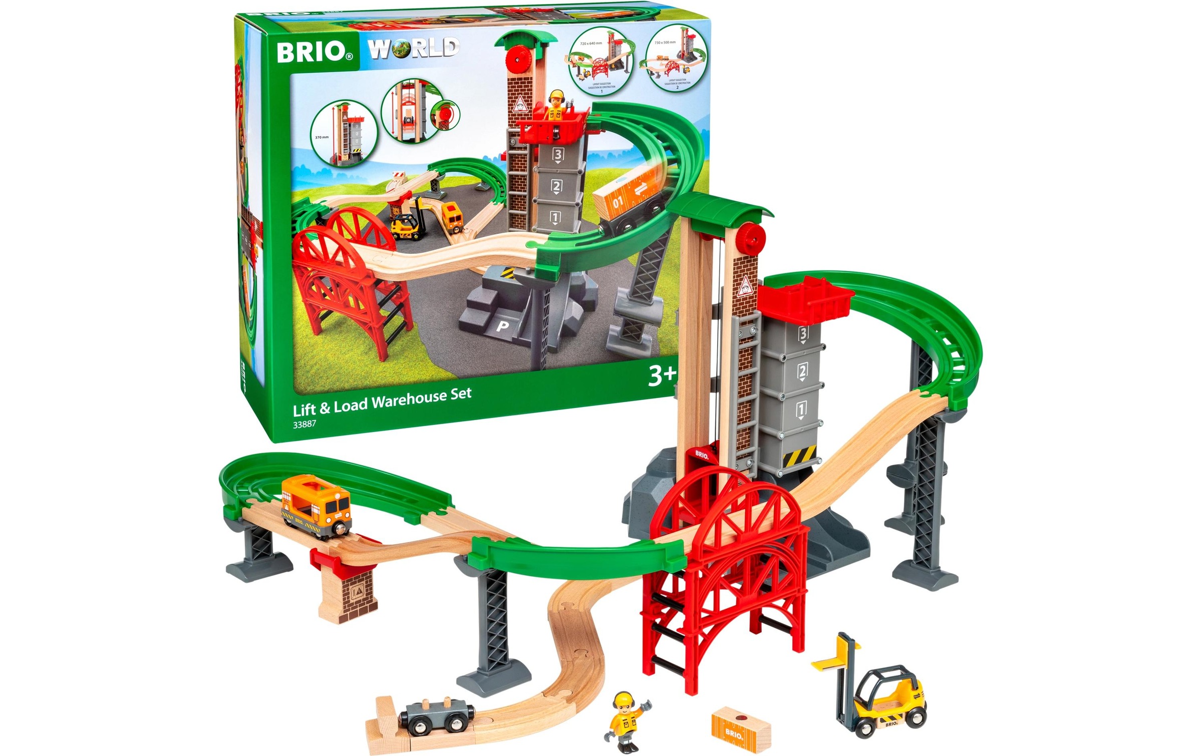 Image of BRIO Spielzeug-Eisenbahn "Grosses Lagerhaus-Set Aufzug"