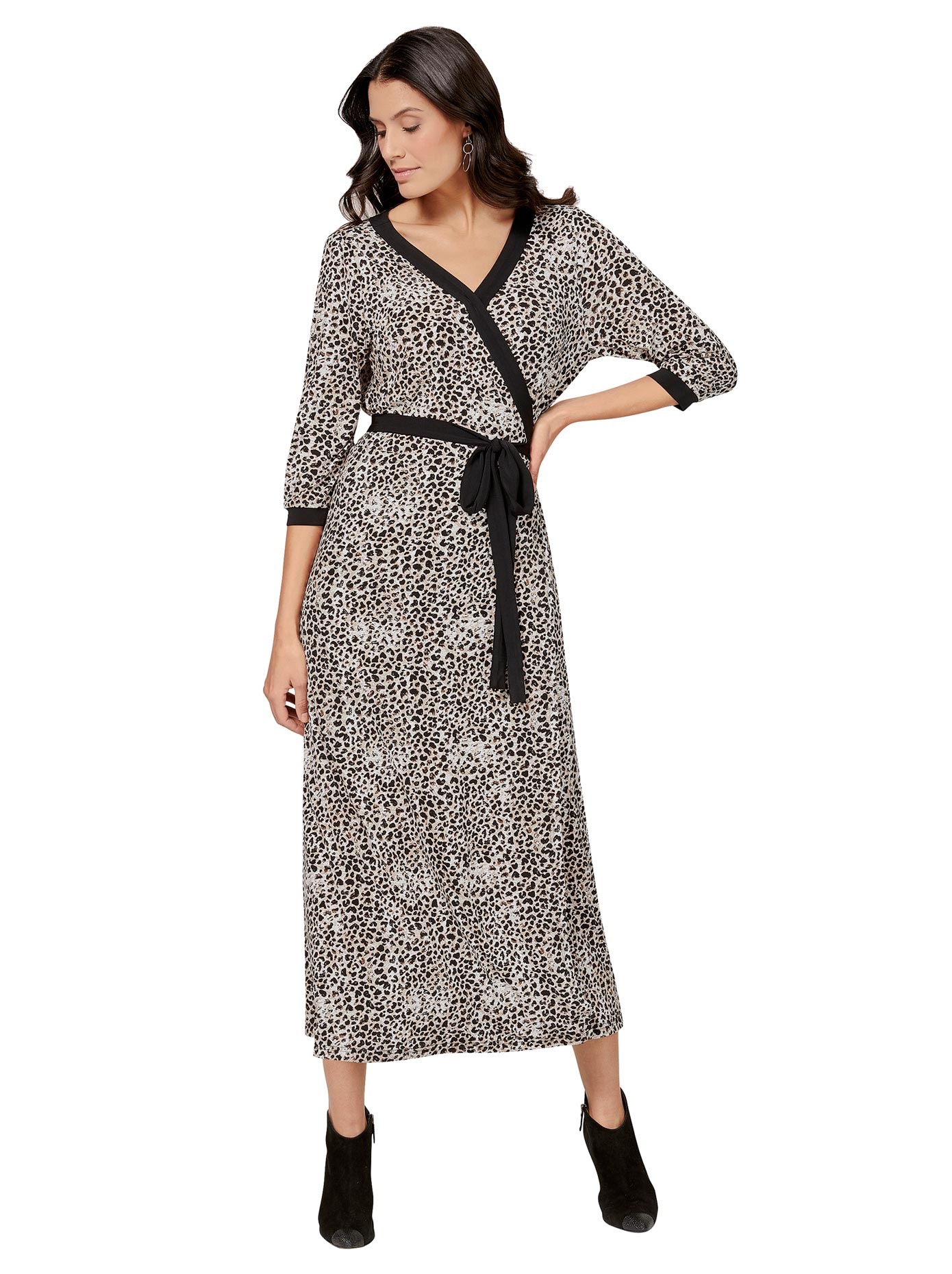 Jersey-Kleid im Leo-Look