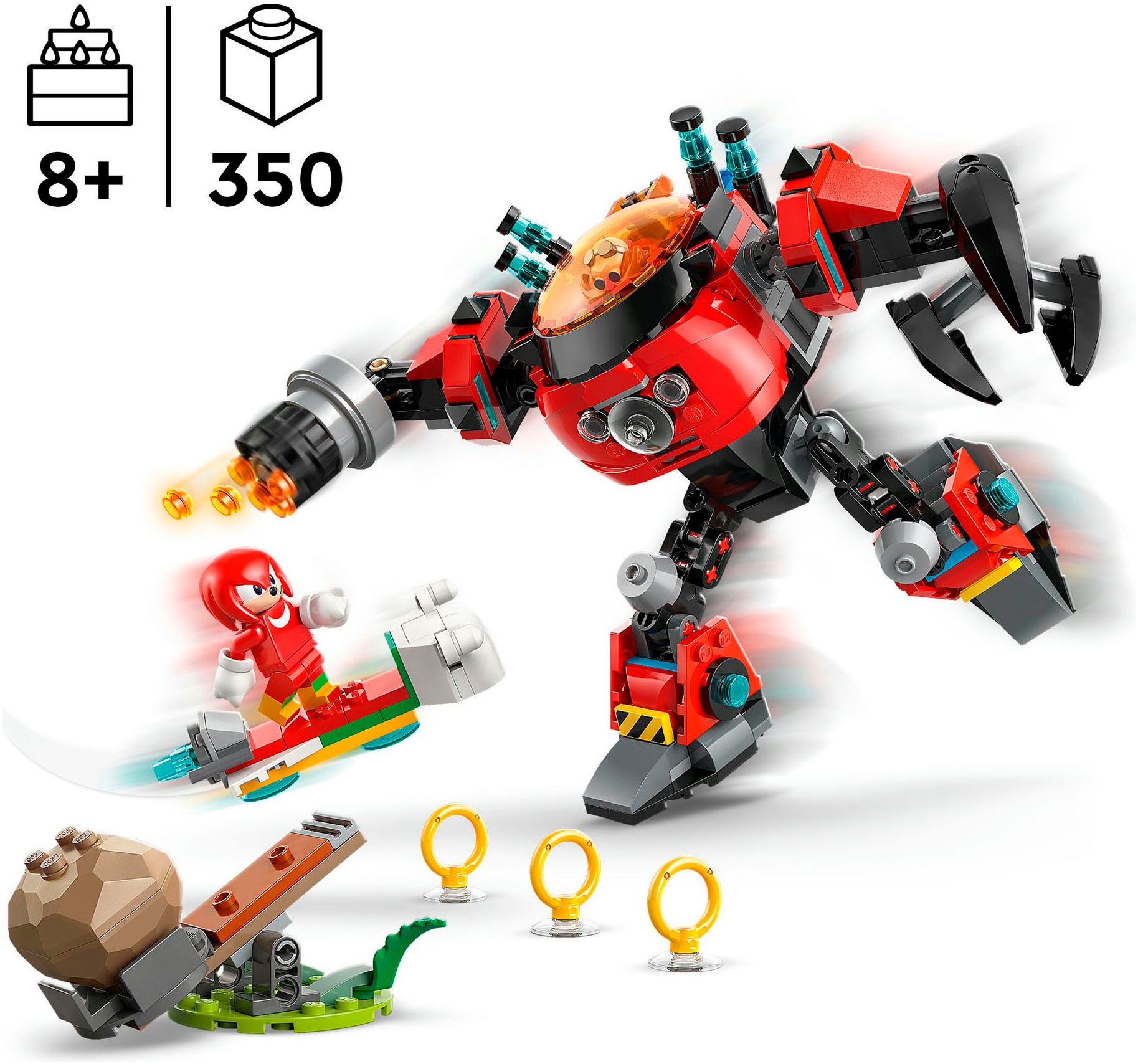 LEGO® Pions de construction »Knuckles vs. Dr. Eggmans Egg Crusher Mech (77005), LEGO Sonic« fabriqué en Europe