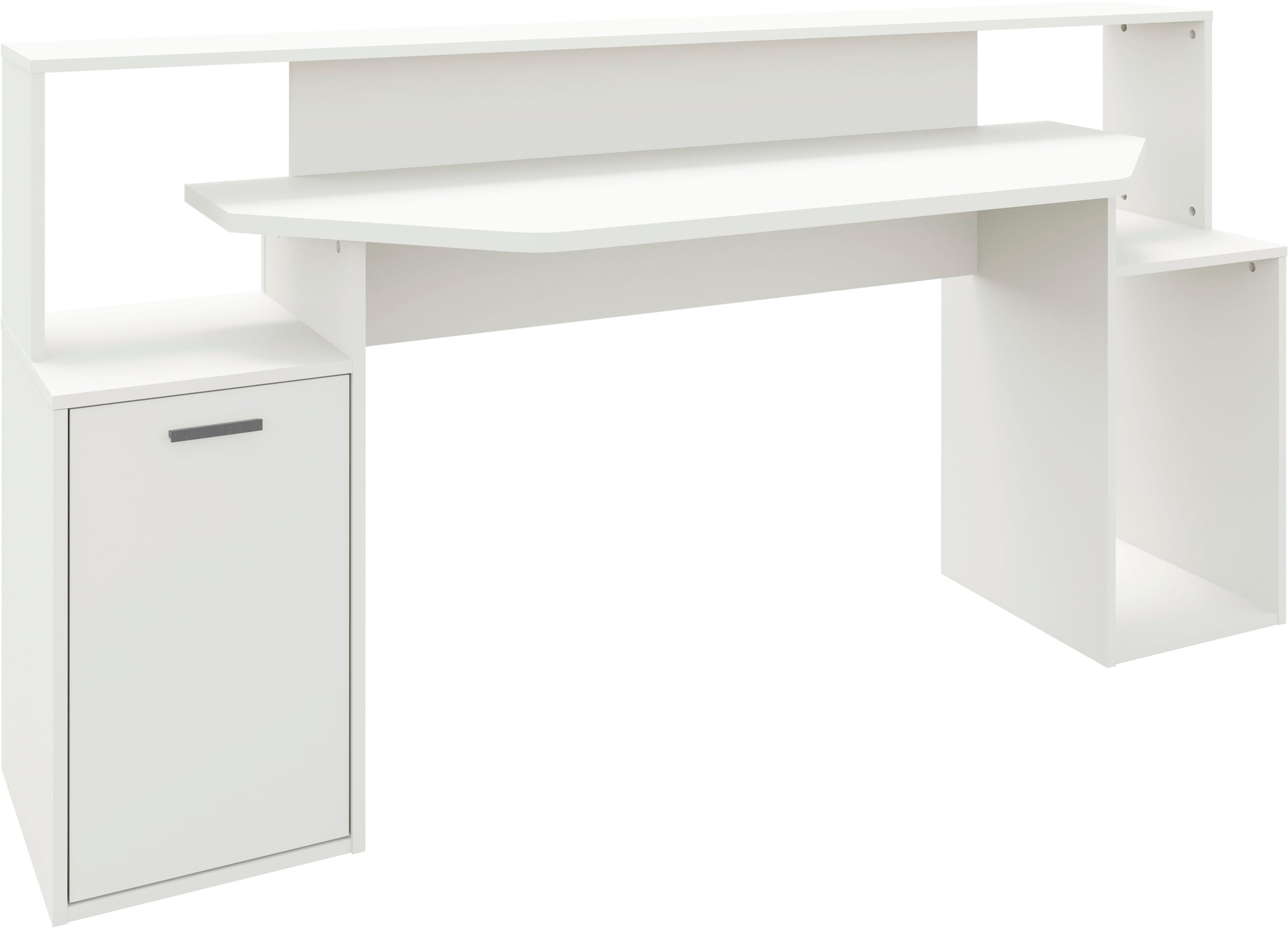 Image of FMD Schreibtisch "Zocker 3" Moderner Schreibtisch mit Tür und offenen Fächern