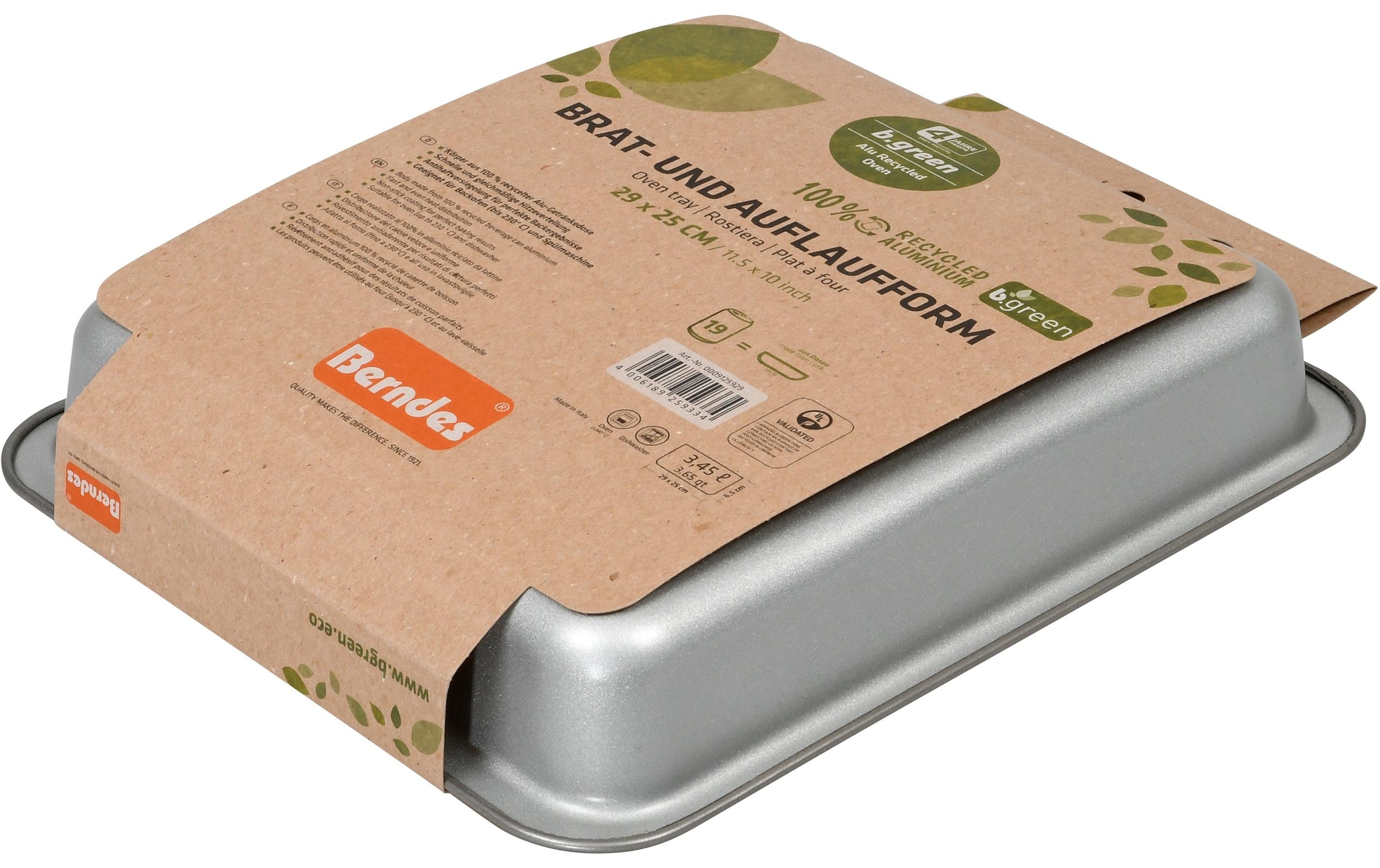 Auflaufform »b.green Alu Recycled Induction 29 x 25 cm,«, Metall